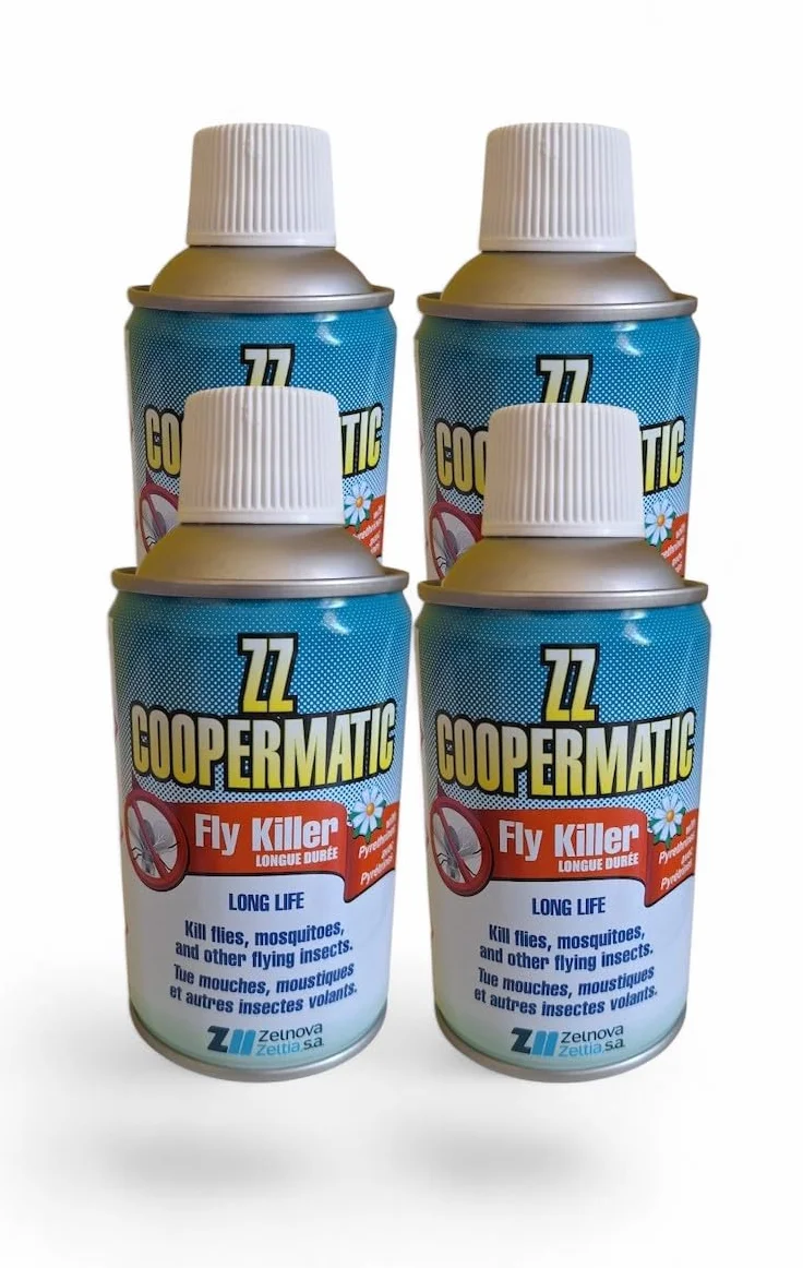Lot de 4 Recharges ZZ Coopermatic fly killer 250 ml Formule à base de pyrèthre naturel