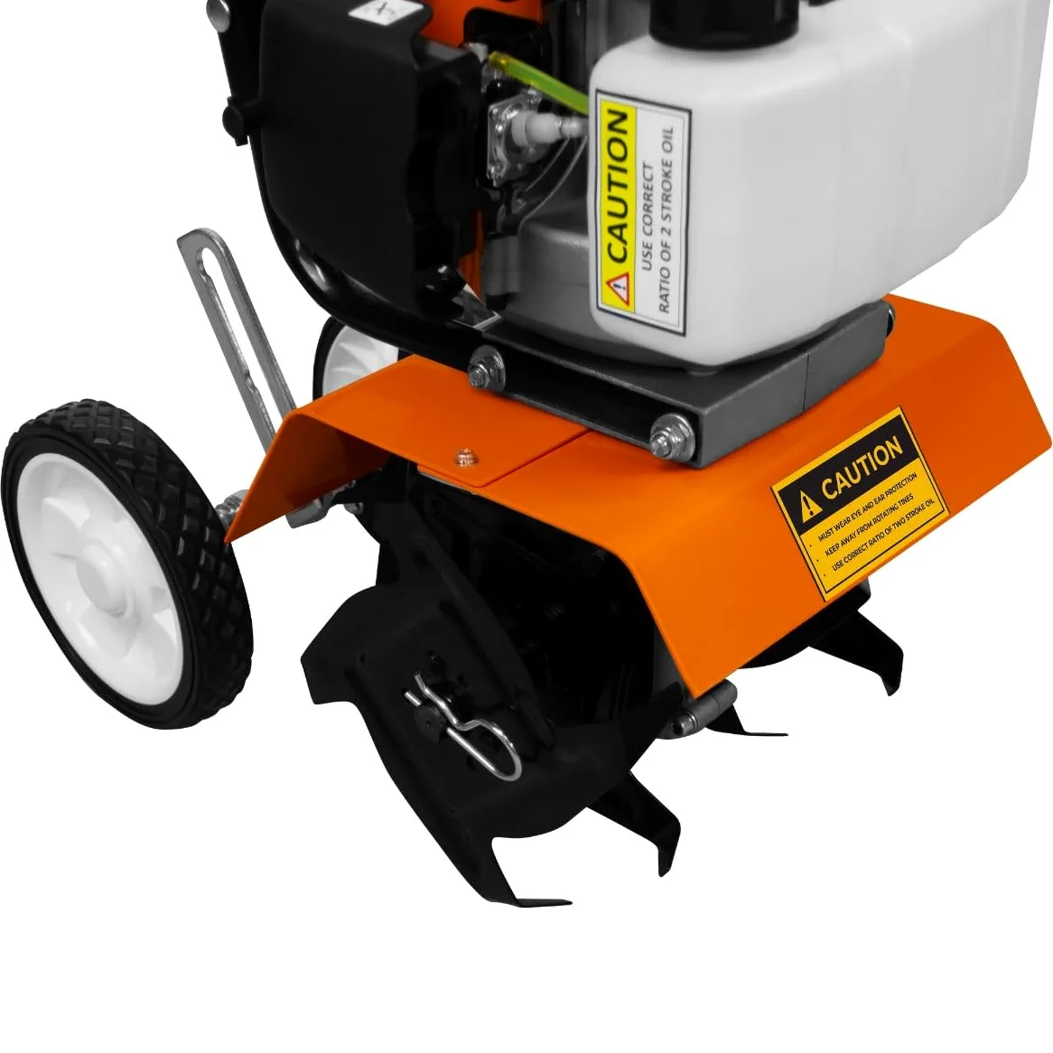 Cultivateur de jardin à essence 52 cc | 4 lames en acier | Réservoir de 1,2 l | Design léger et sans câble | Kit outils + gants et lunettes + protections de jambes et d'oreilles + Entonnoir gratuit