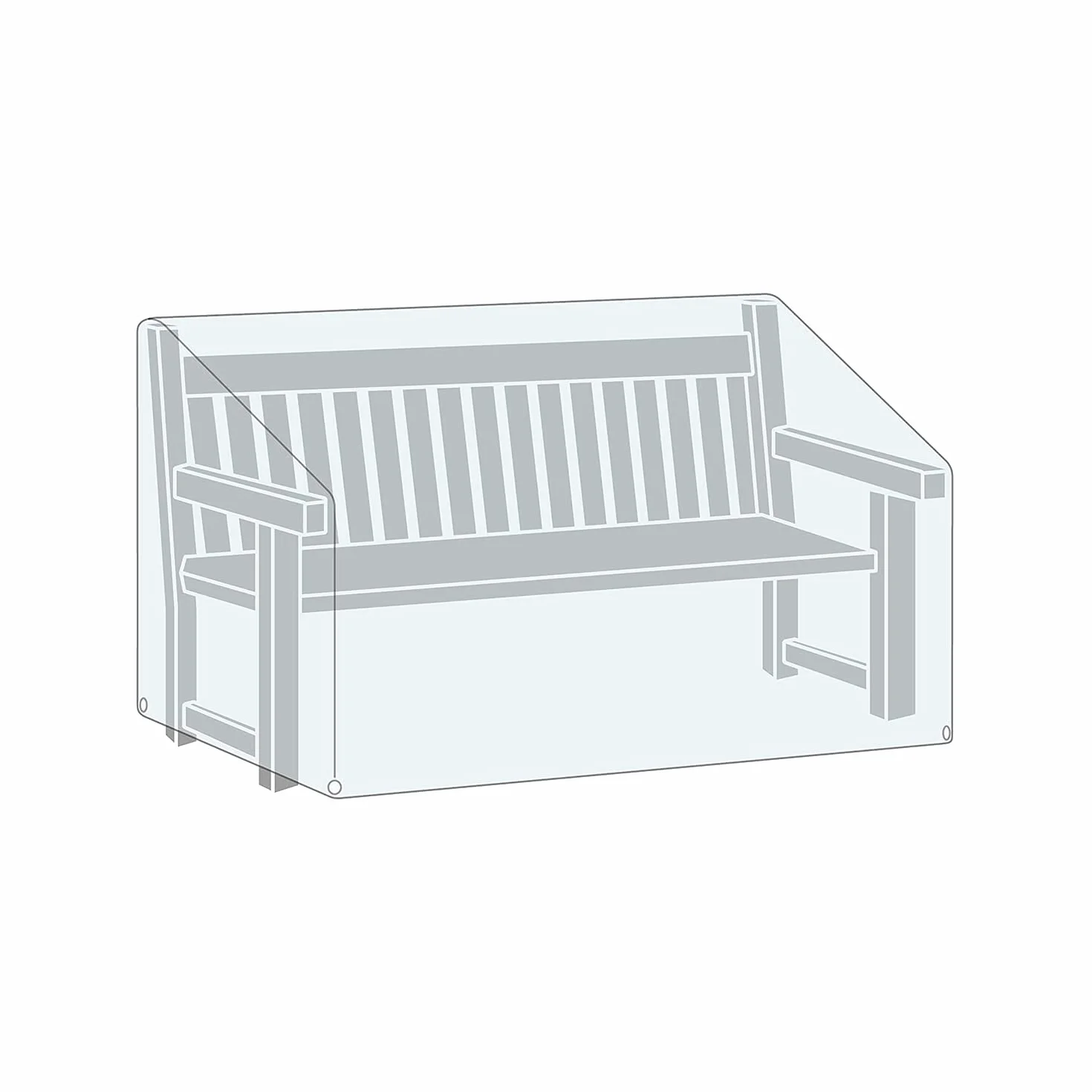 Housse de protection pour banc de jardin étanche résistante UV vent 4 places 190x66x63/89 cm