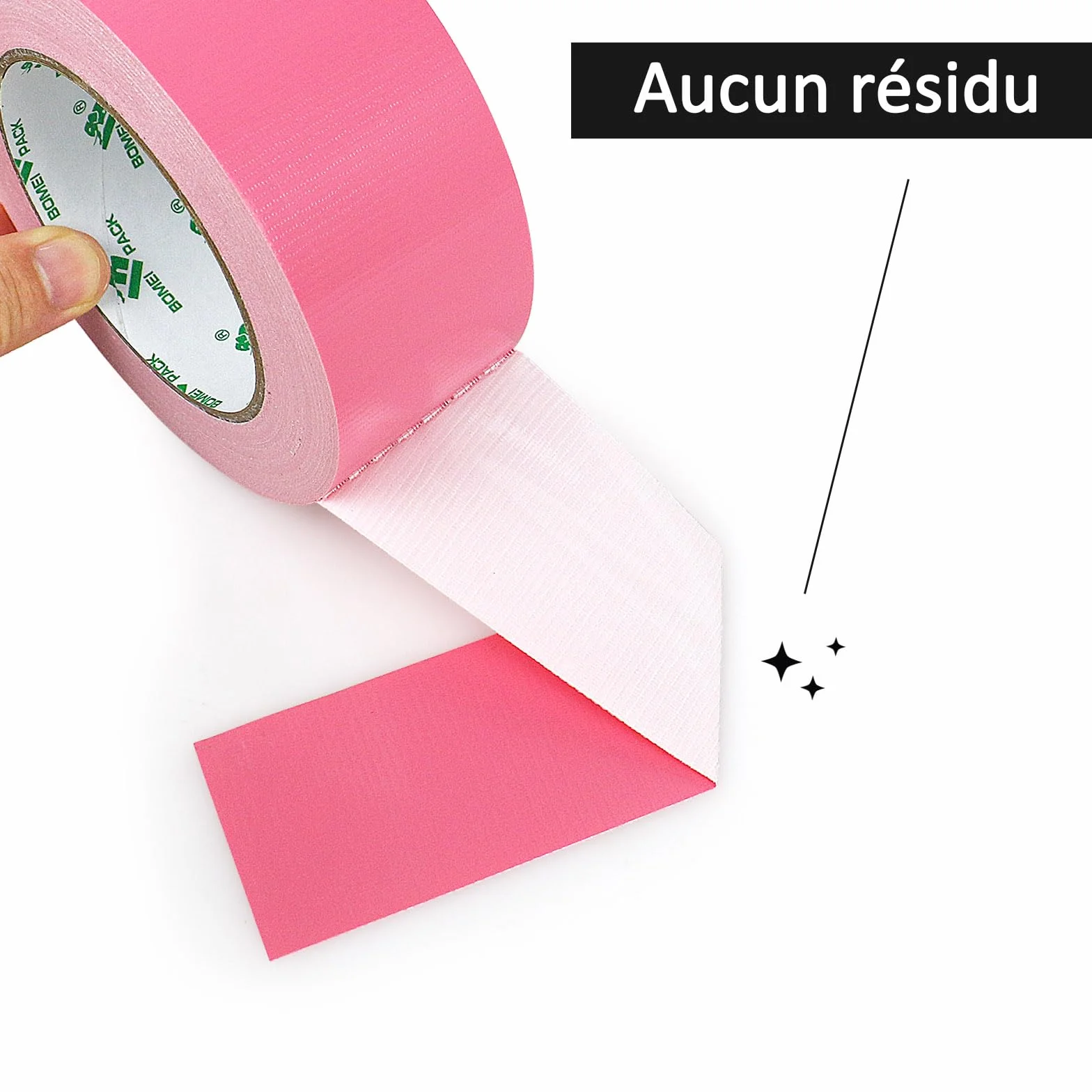 BOMEI PACK Duct Ruban adhésif en tissu renforcé 2R 2in*25m Rose