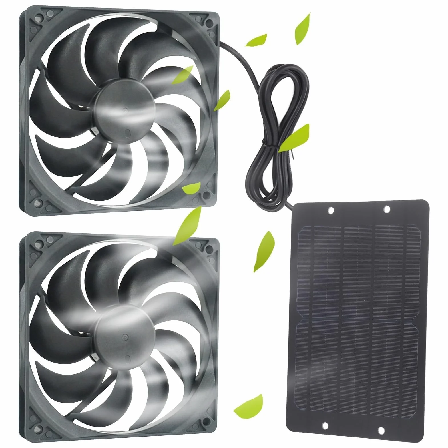 Agatige Kit de ventilateur à panneau solaire 10 W résistant aux intempéries pour petits poulaillers serres abris