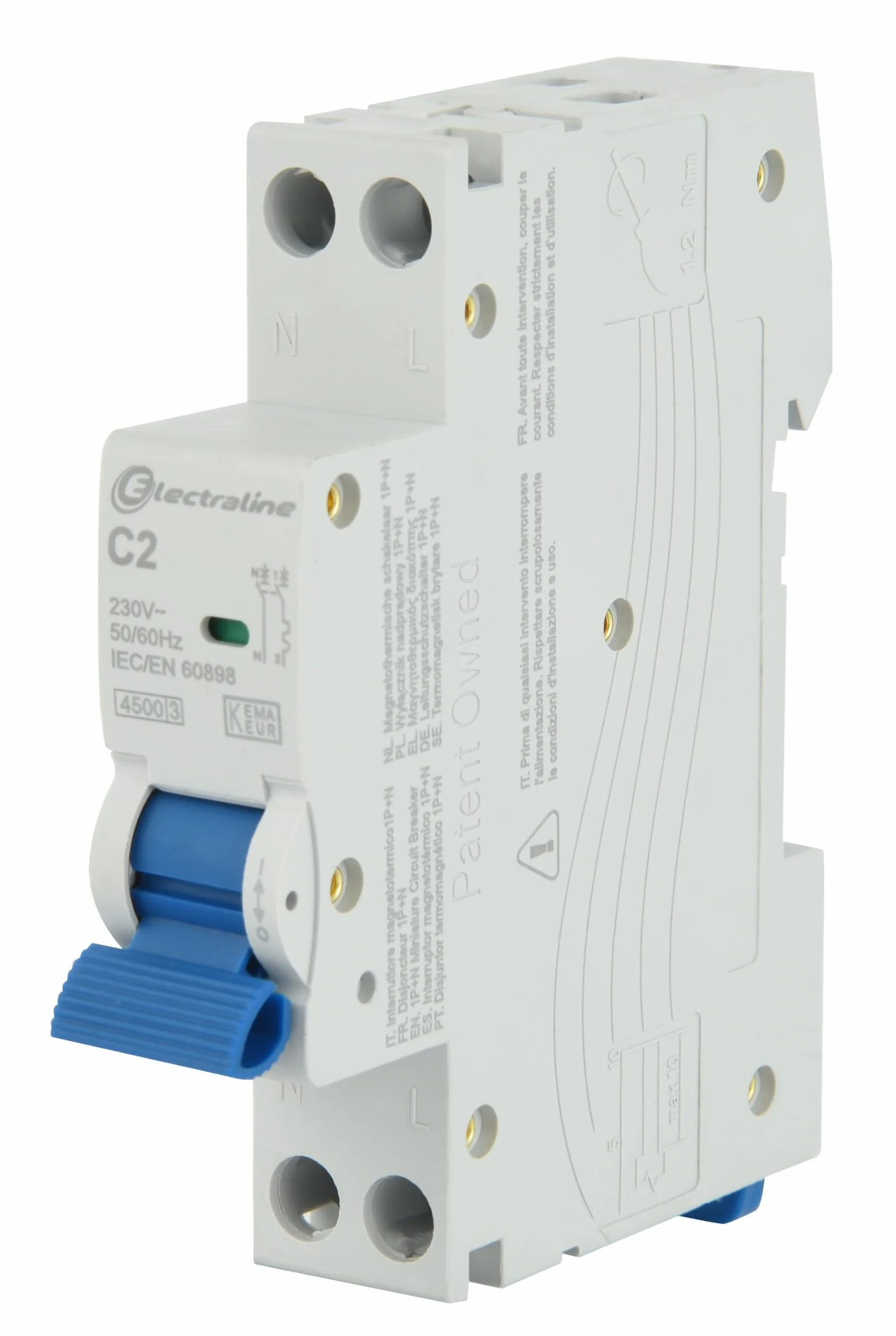 Electraline 87000 Disjoncteur 2A courbe C 1P+N 4.5kA 240V