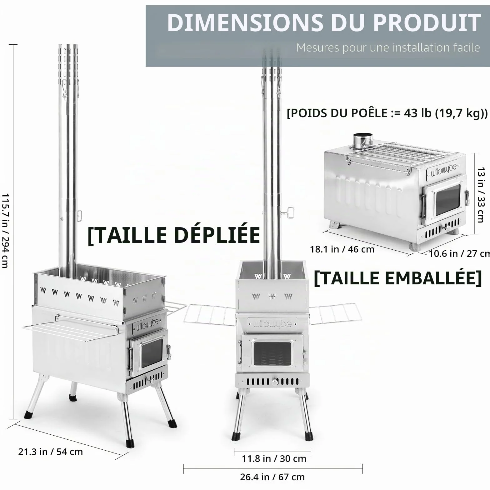 Poêle à Bois Portable pour Sauna Sec et Cuisine