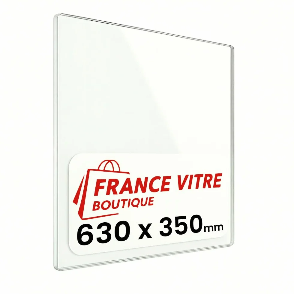 Vitre d’Insert pour cheminée et poêle à Bois 630 x 350 x 4 mm Haute température jusqu'à 800°C