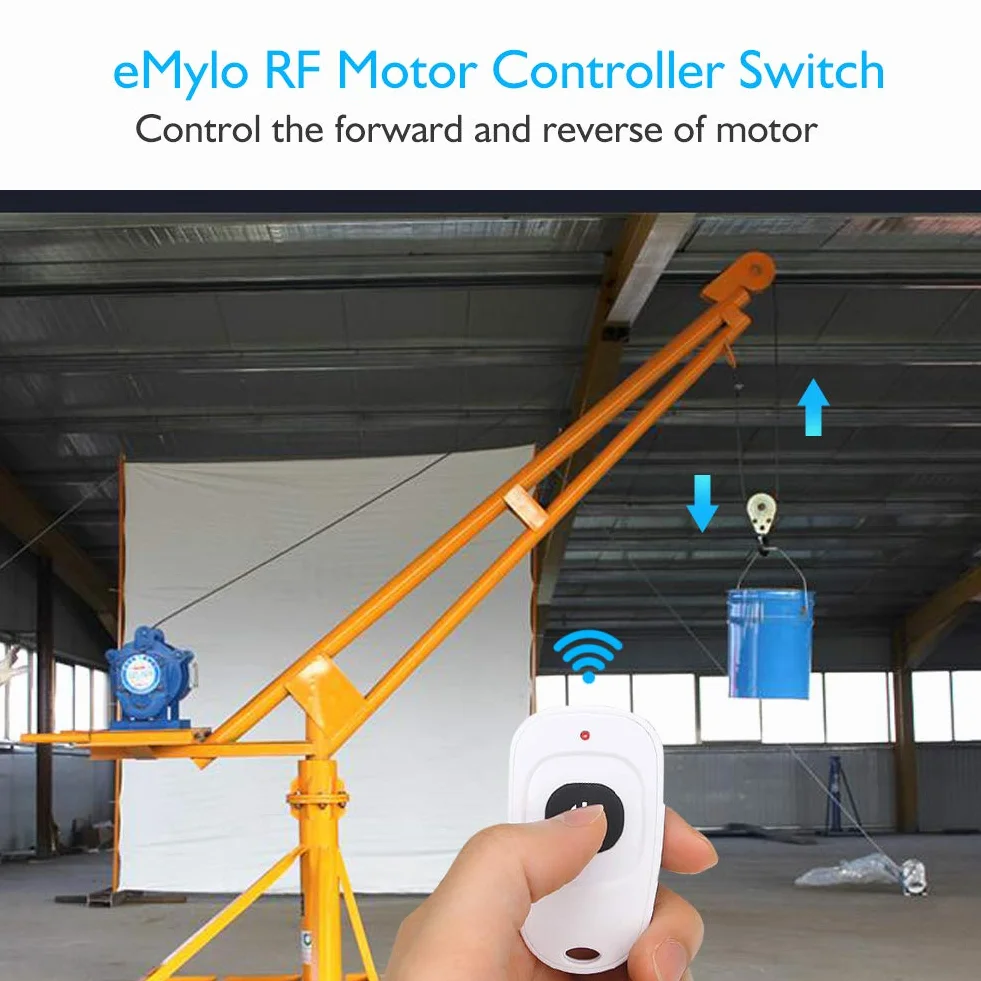 eMylo Smart Wireless RF Contrôleur de Moteur Relais Module DC 12V 5V-24V pour Rideau électrique Porte roulante 2 Pack