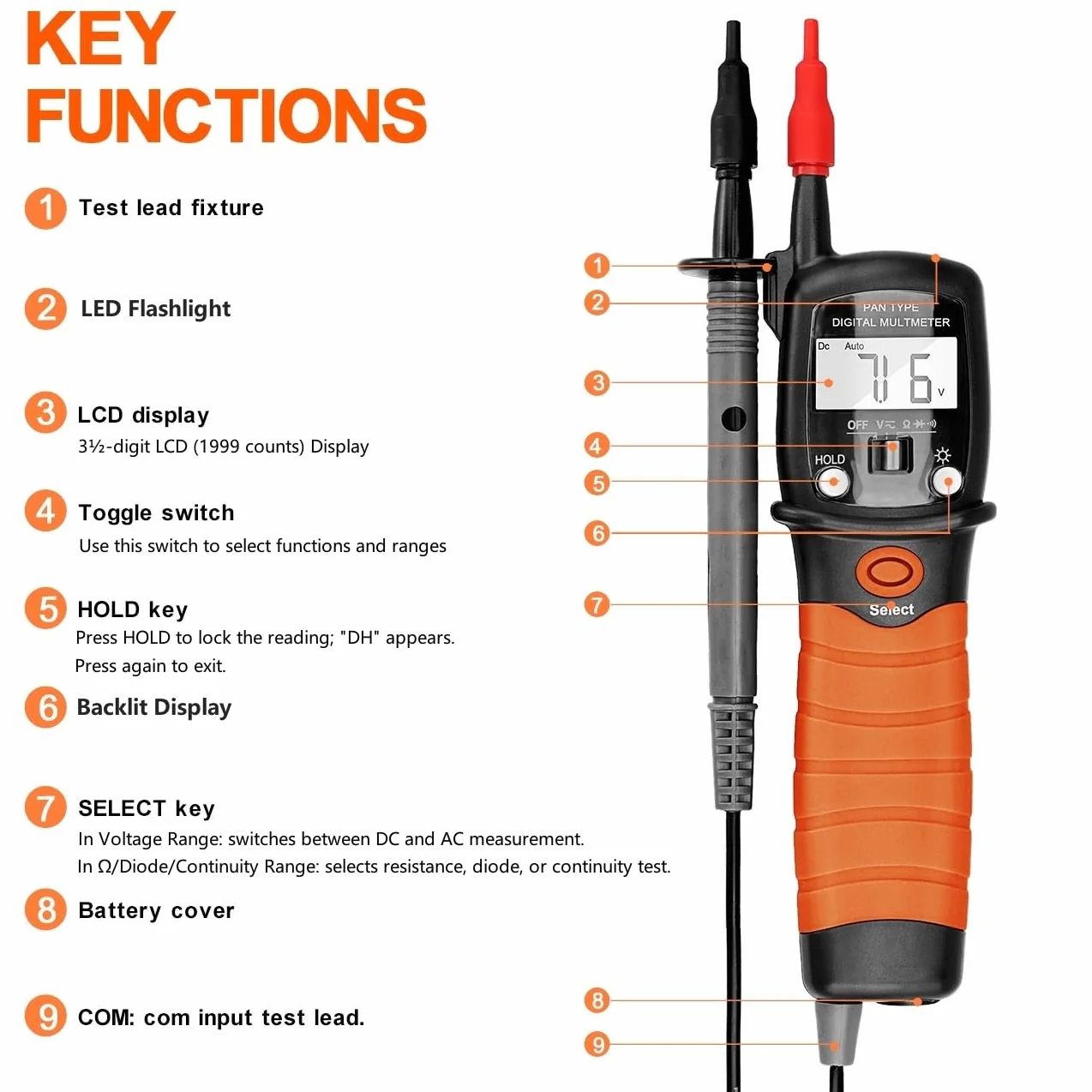 AIOMEST Multimètre Stylo VAT Testeur Électrique AI-38B AC/DC 600V Résistance 20MΩ Test Continuité Diode