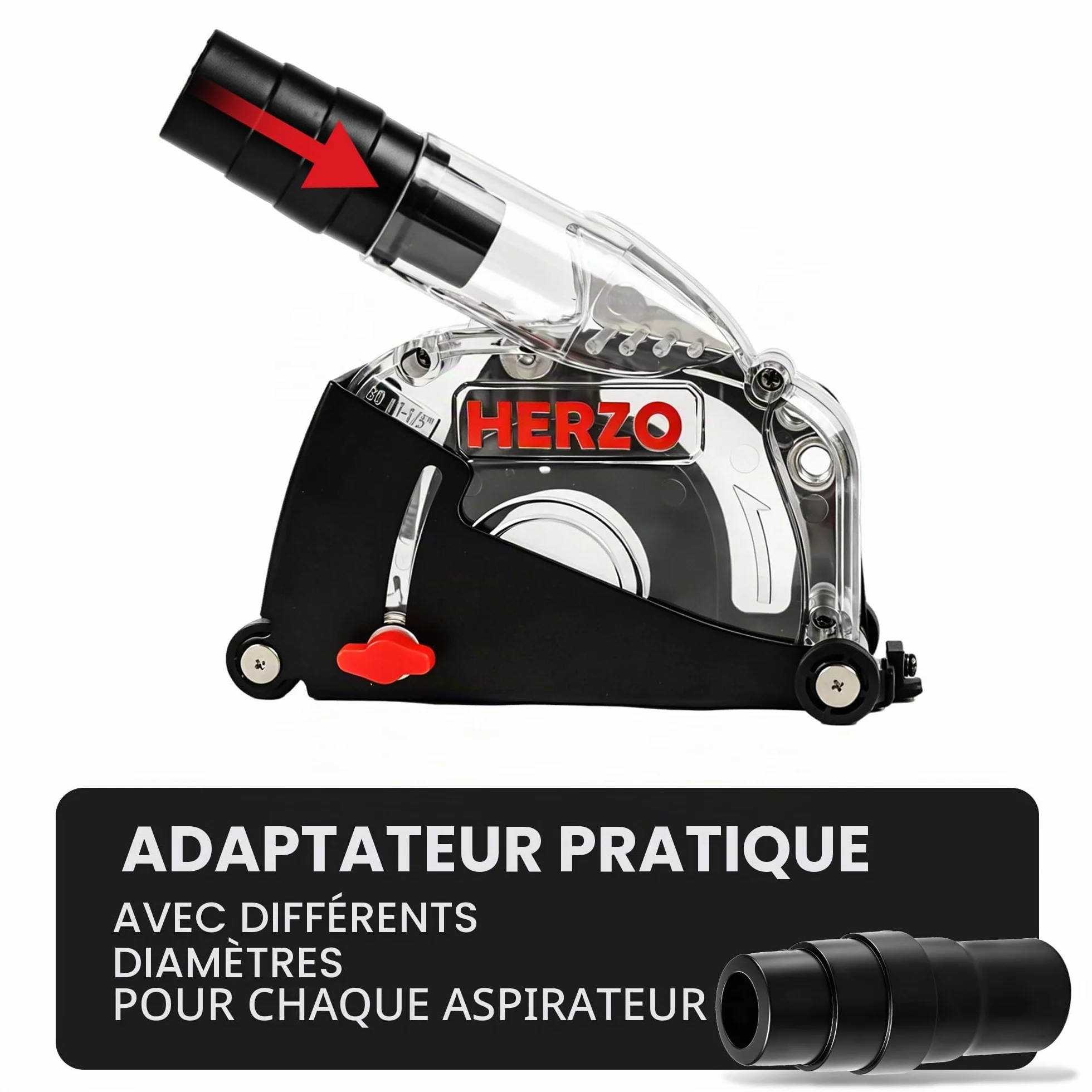 HERZO Capot de protection Meuleuse D'angle 115mm 125mm rail de guidage
