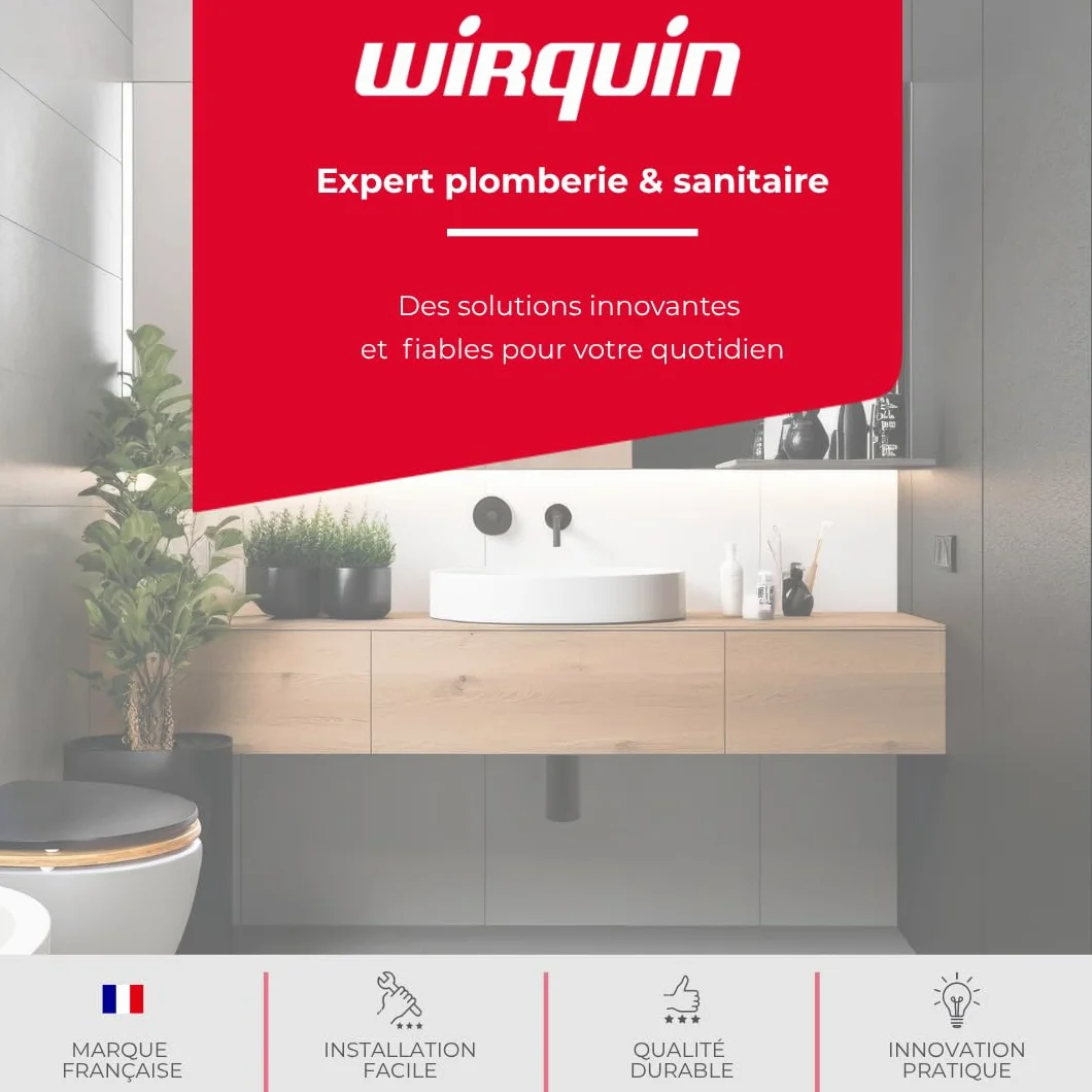 Wirquin Siphon évier Néo Air blanc Ø40 anti-vide intégré réglable compact