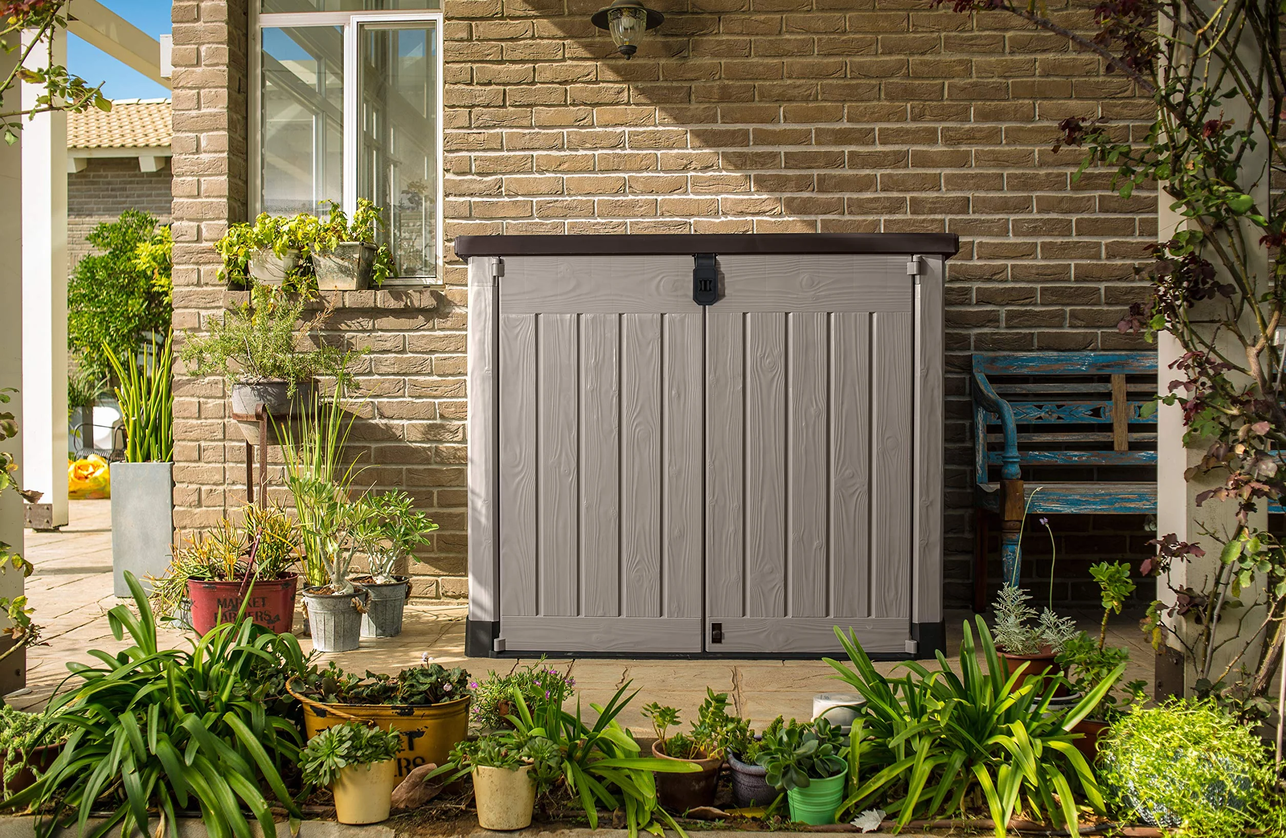 KETER Abri Horizontal Range Poubelle SIO Pro 1200 litres Beige