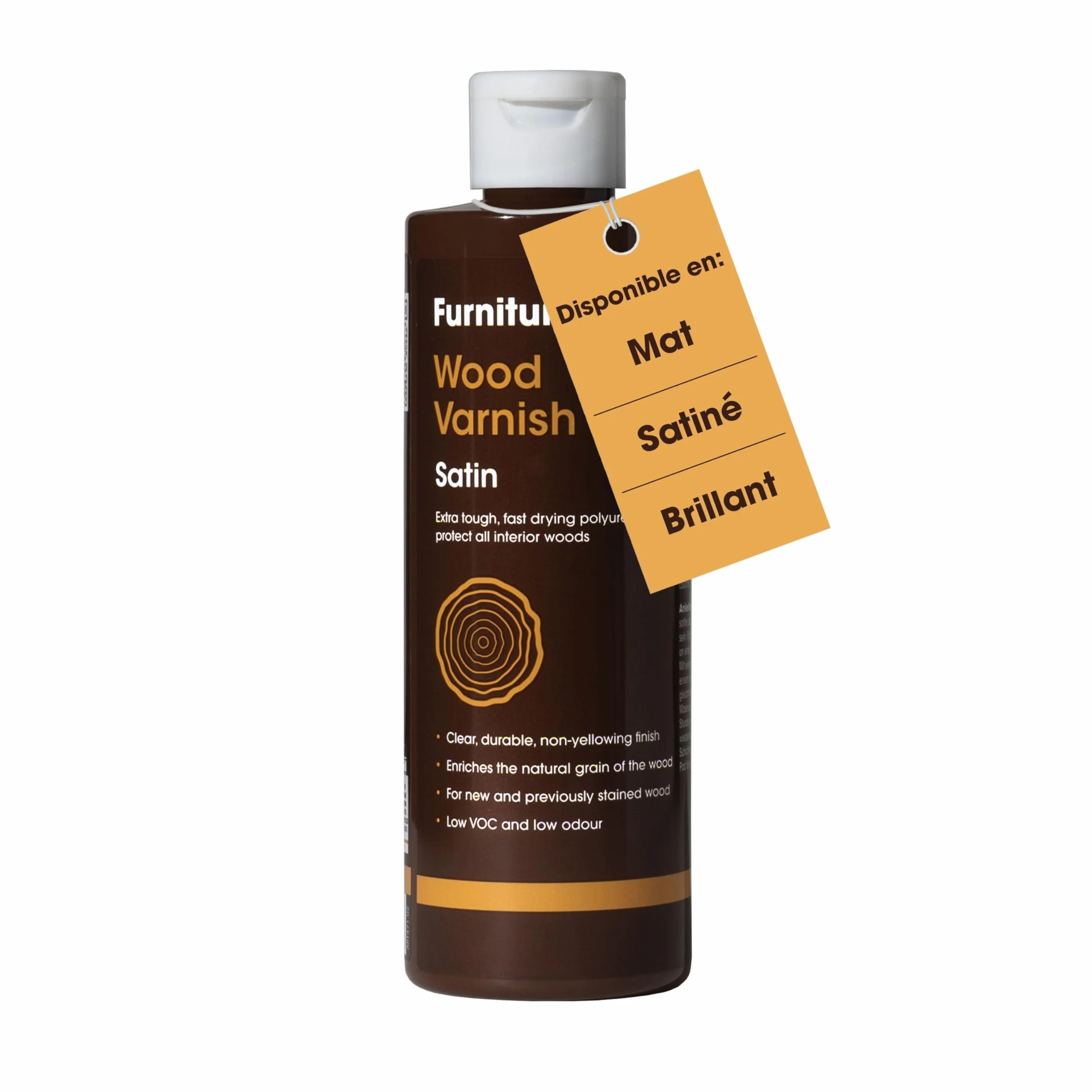 Vernis Bois Intérieur Ultra Résistant 250ml Satiné - Vernis à Séchage Rapide en Phase Aqueuse pour Meubles Bois Dur et Tendre