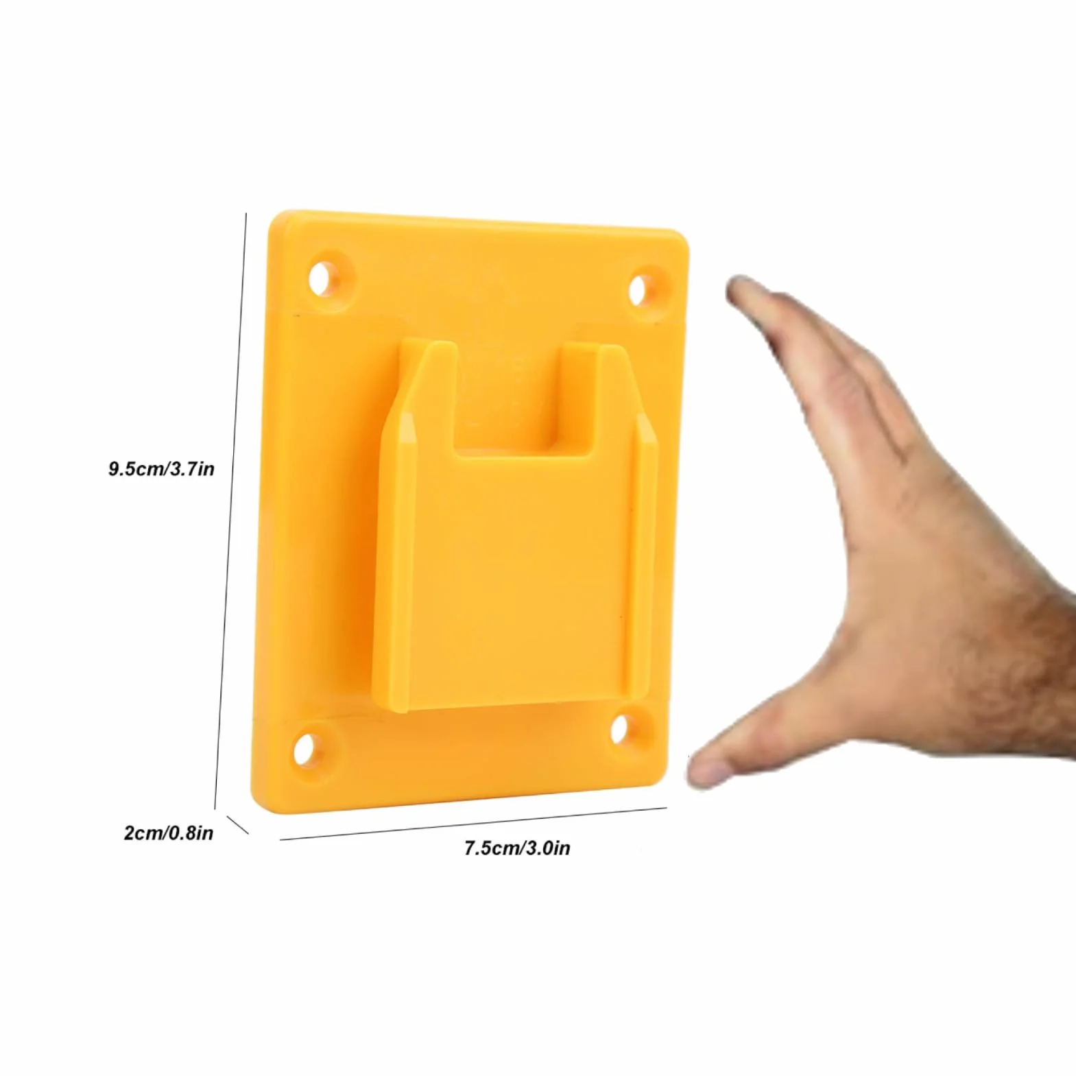 Base de support pour machine à outils électriques, 2 pièces ABS 3,7 x 3 x 0,8 pouces, pour fixation d'étagère murale (Jaune)
