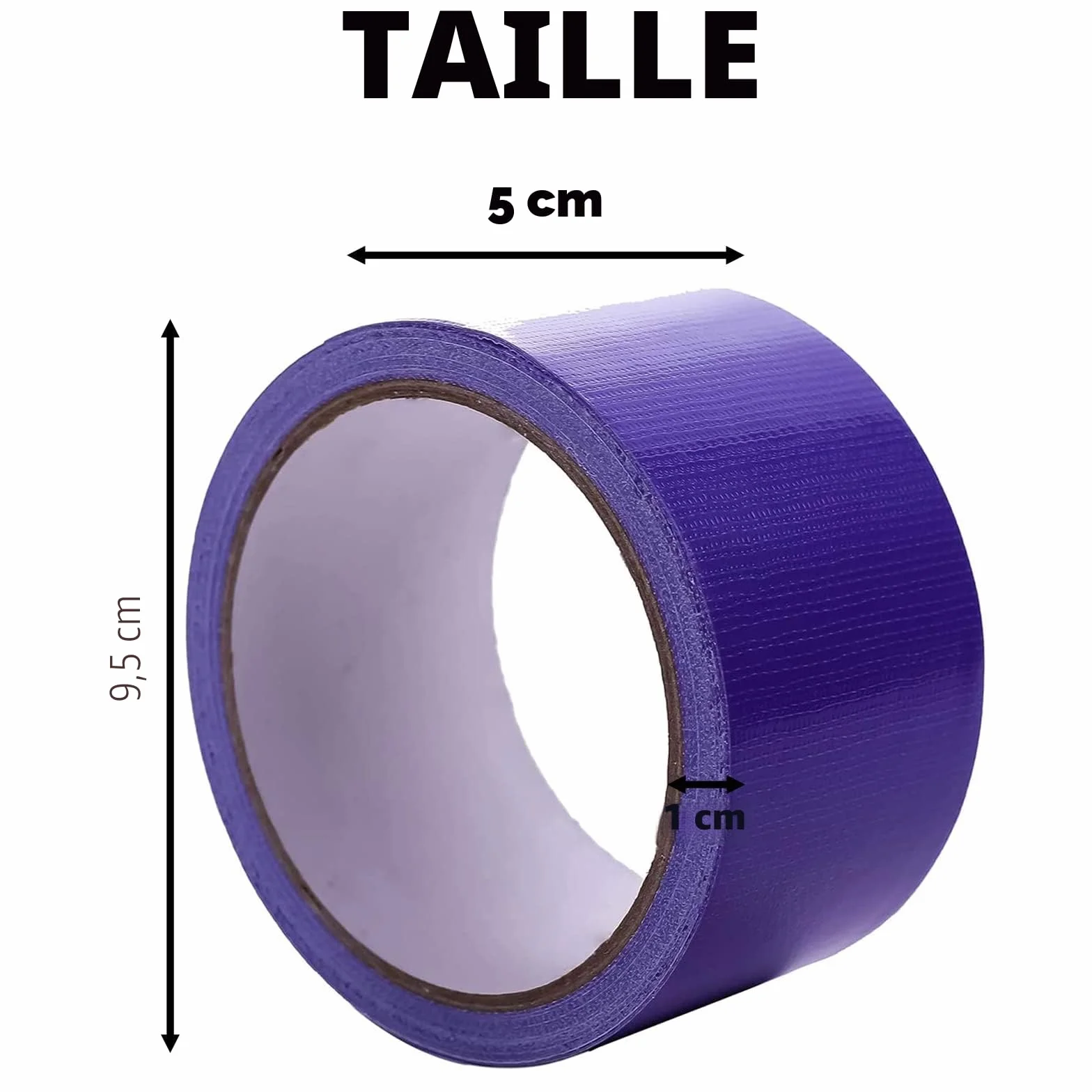 Ruban adhésif coloré 50 mm x 13,7 m x 8,3 m lot de 6 rouleaux bleu violet jaune orange vert rouge