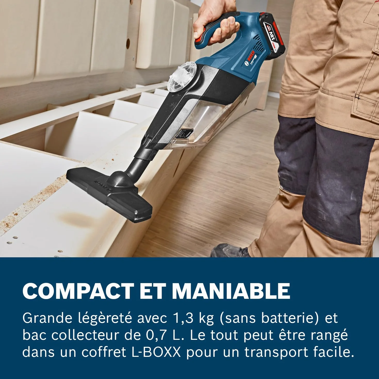 Bosch Professional aspirateur à main sans-fil GAS 18V-1 18V System 1 L