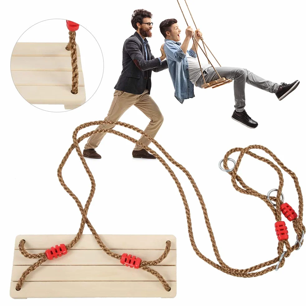 Balançoire en Bois 150 kg pour Adultes et Enfants