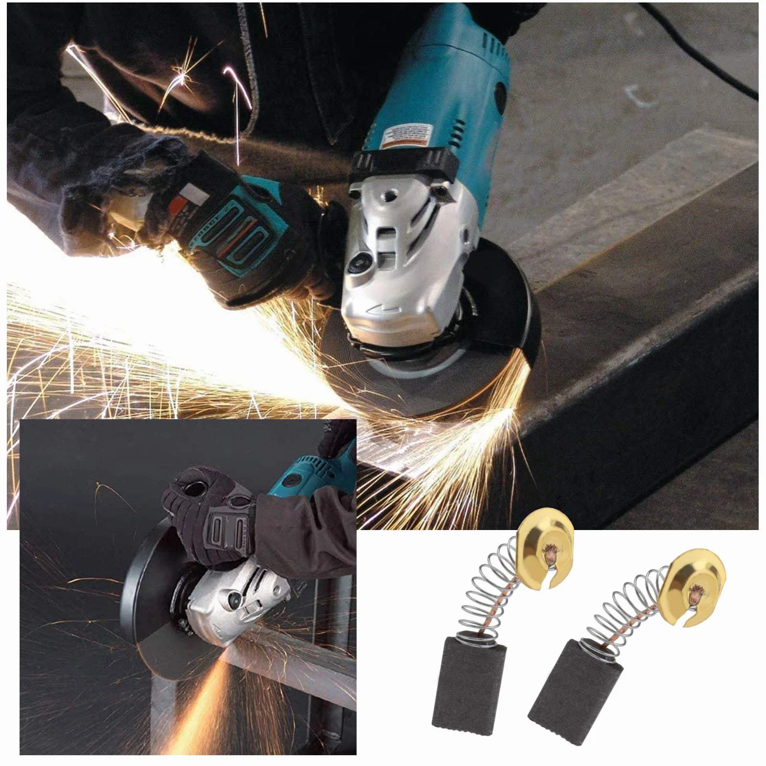 Makita CB-303 Lot de 2 paires brosses à charbon 17 x 11 x 5 mm pour moteur
