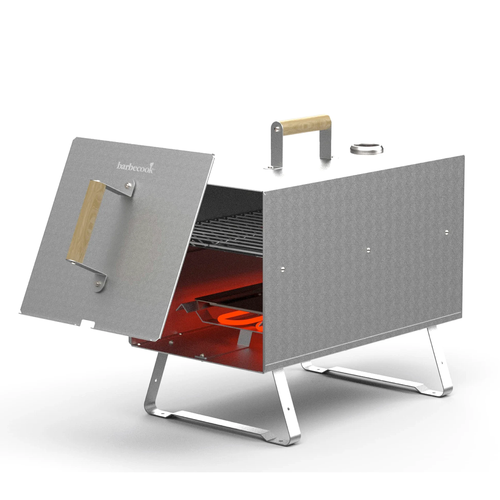 Barbecook fumoir électrique Otto en inox pour fumage à chaud, barbecue fumoir, 26x26x47cm