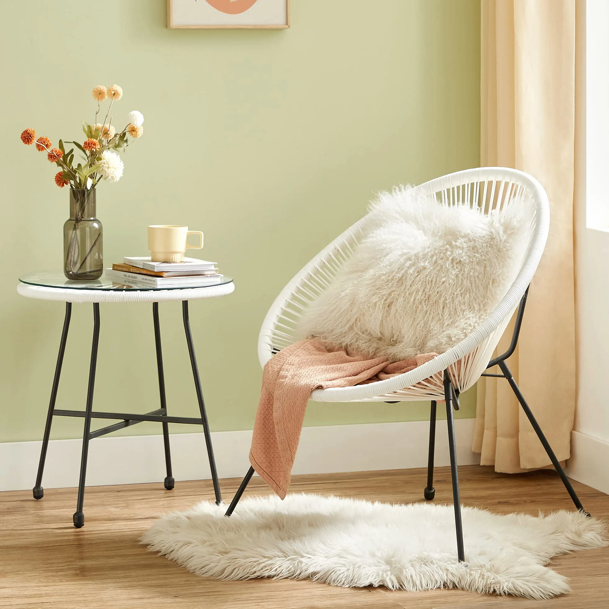 SONGMICS Salon de Jardin Acapulco Blanc GGF013W02