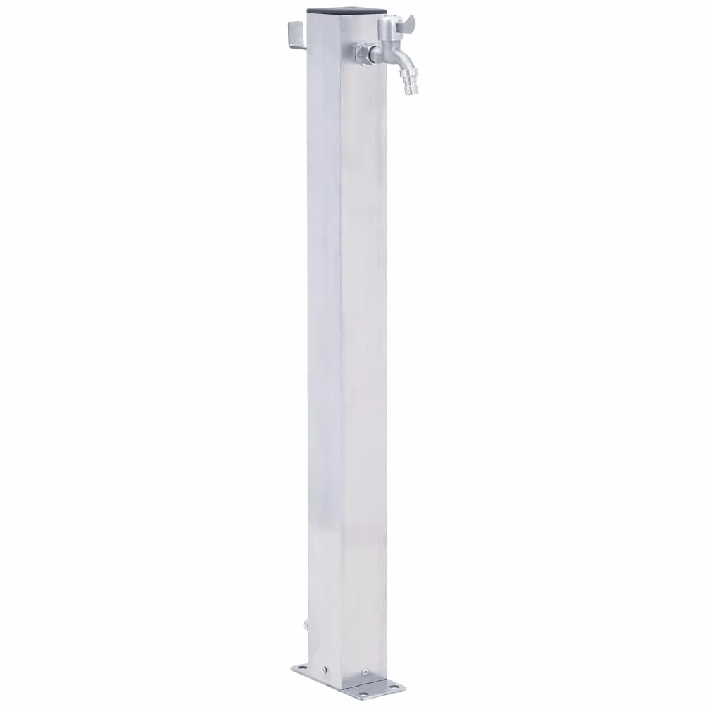 Tidyard Colonne à Eau de Jardin avec Robinet Colonne d’Eau en Acier Inoxydable 60 cm carré