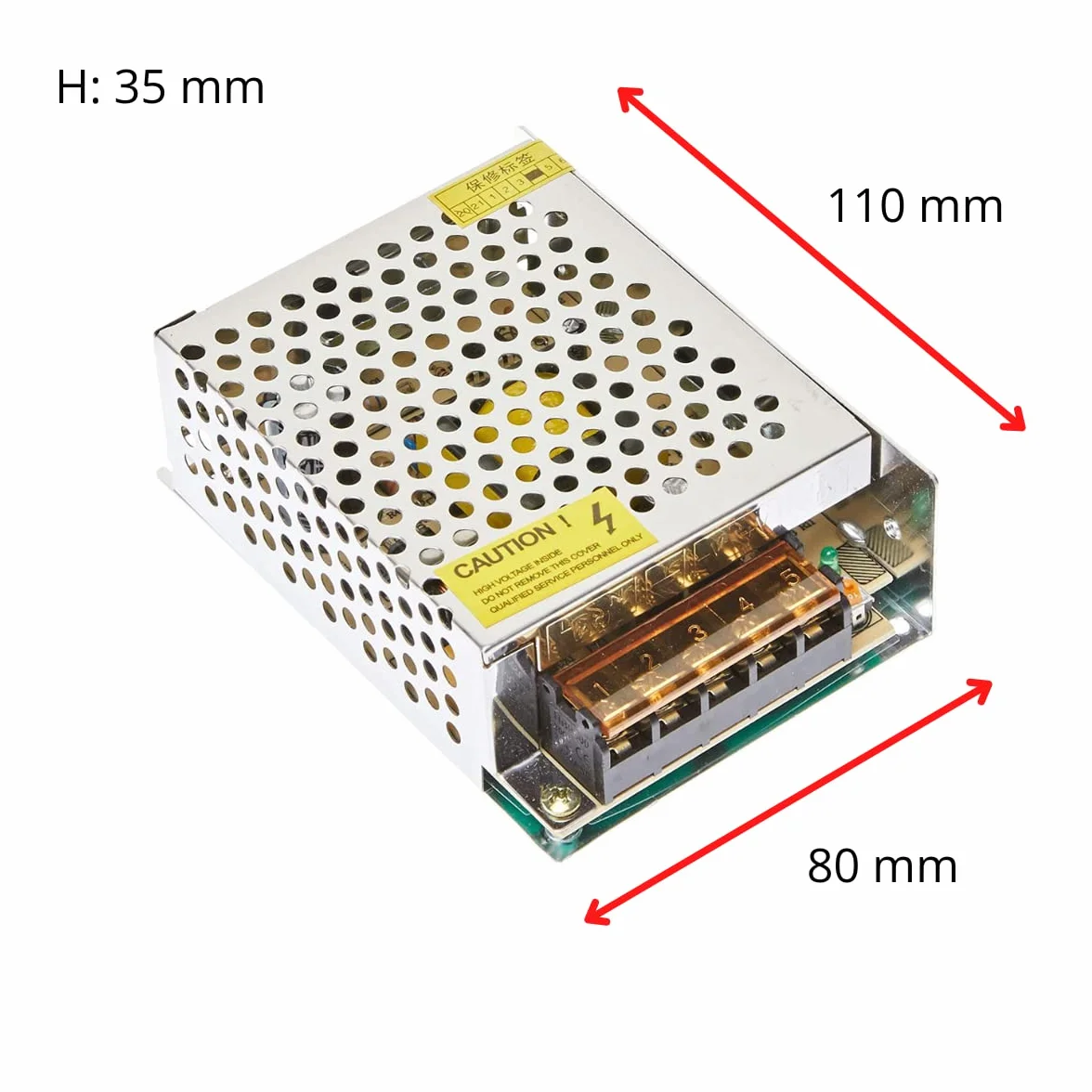 Transformateur d'Alimentation 110/220V AC à 12V DC 60W 5A IP20 pour Bande LED, Néon