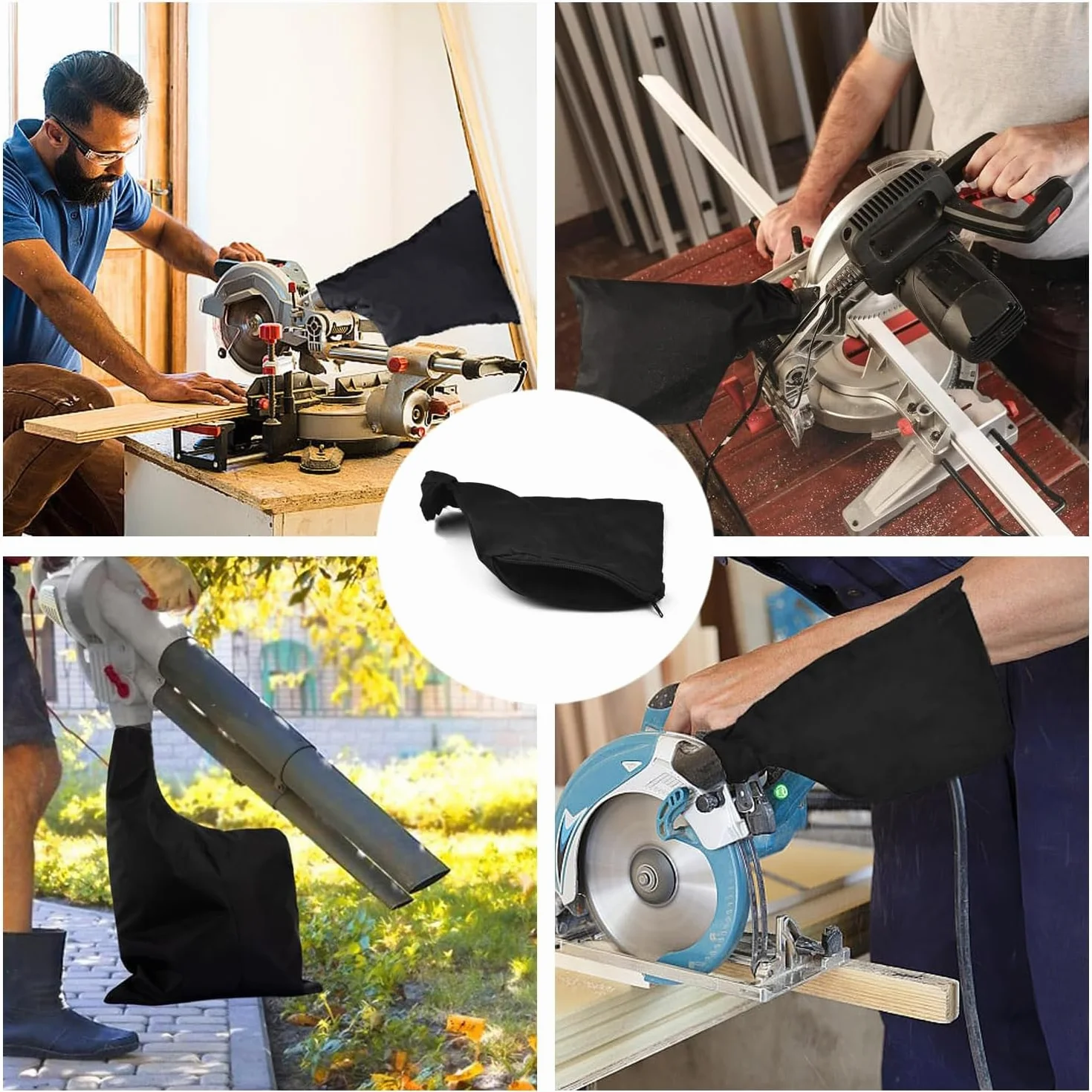 KIMHOME Lot de 3 sacs à poussière avec fil de fer pour machines à tronçonner aluminium