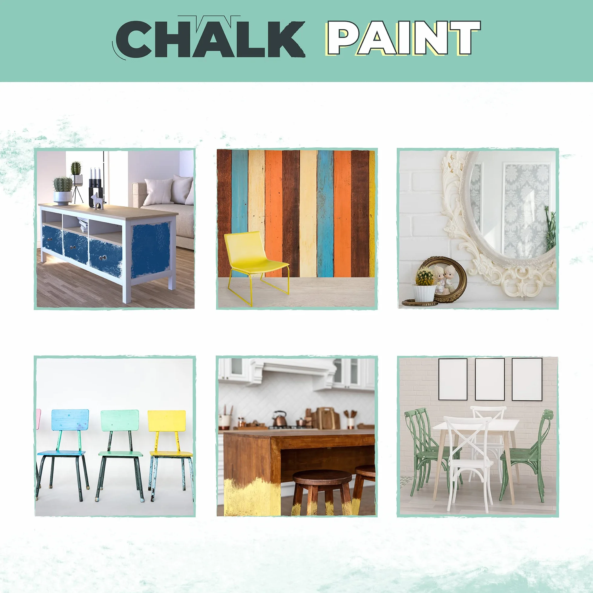 PECTRO Peinture à la Craie pour Meuble Bois 750ml + Brosse Spéciale - Pack Chalk Paint Effet Craie Vintage Finition Mate (Blanc Pur)