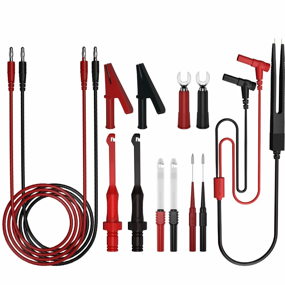 Kit de Sondes de Test Électriques 13pcs 4mm Banana Plug Pinces d'Alligator Isolées
