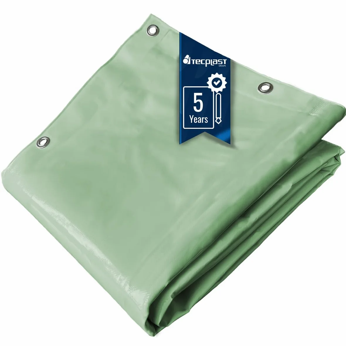 TECPLAST Bâche pour Carport 3x5 m LP506CP Vert Sauge - Garantie 5 Ans - Toile PVC étanche pour abri de Voiture