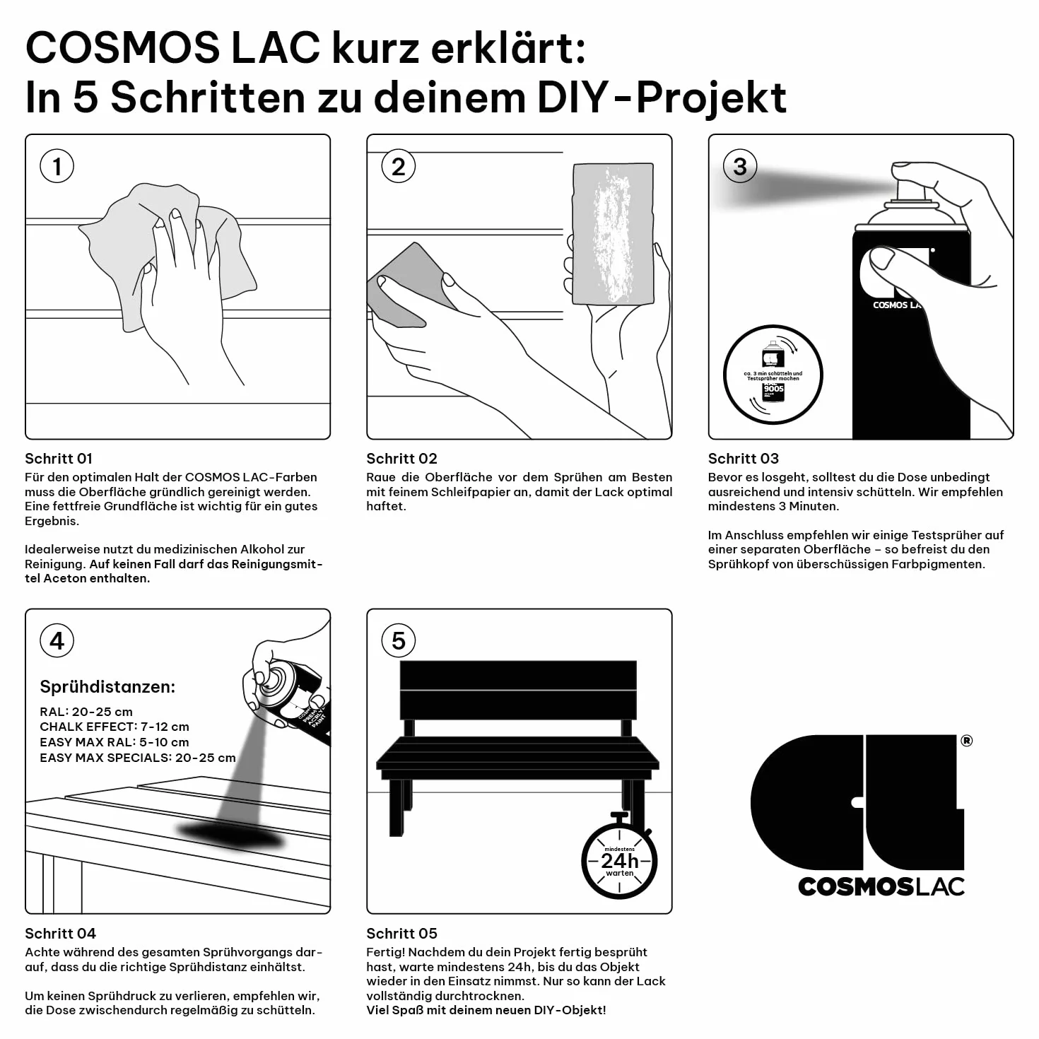 COSMOS LAC Spray Imprimation d'Ancle Blanc 400 ML
