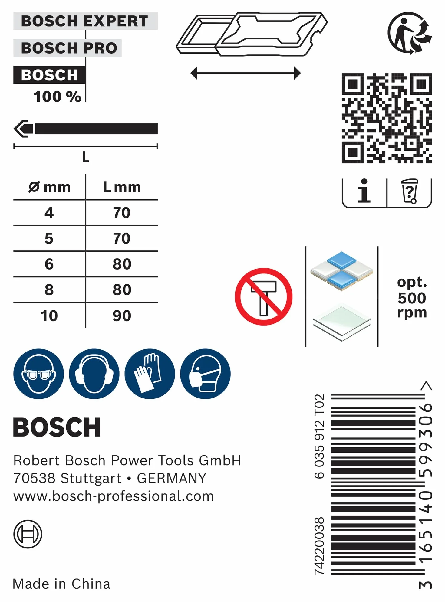 Bosch Professional Set de forets pour carrelage CYL-9 SoftCeramic Ø 4-10 mm gris