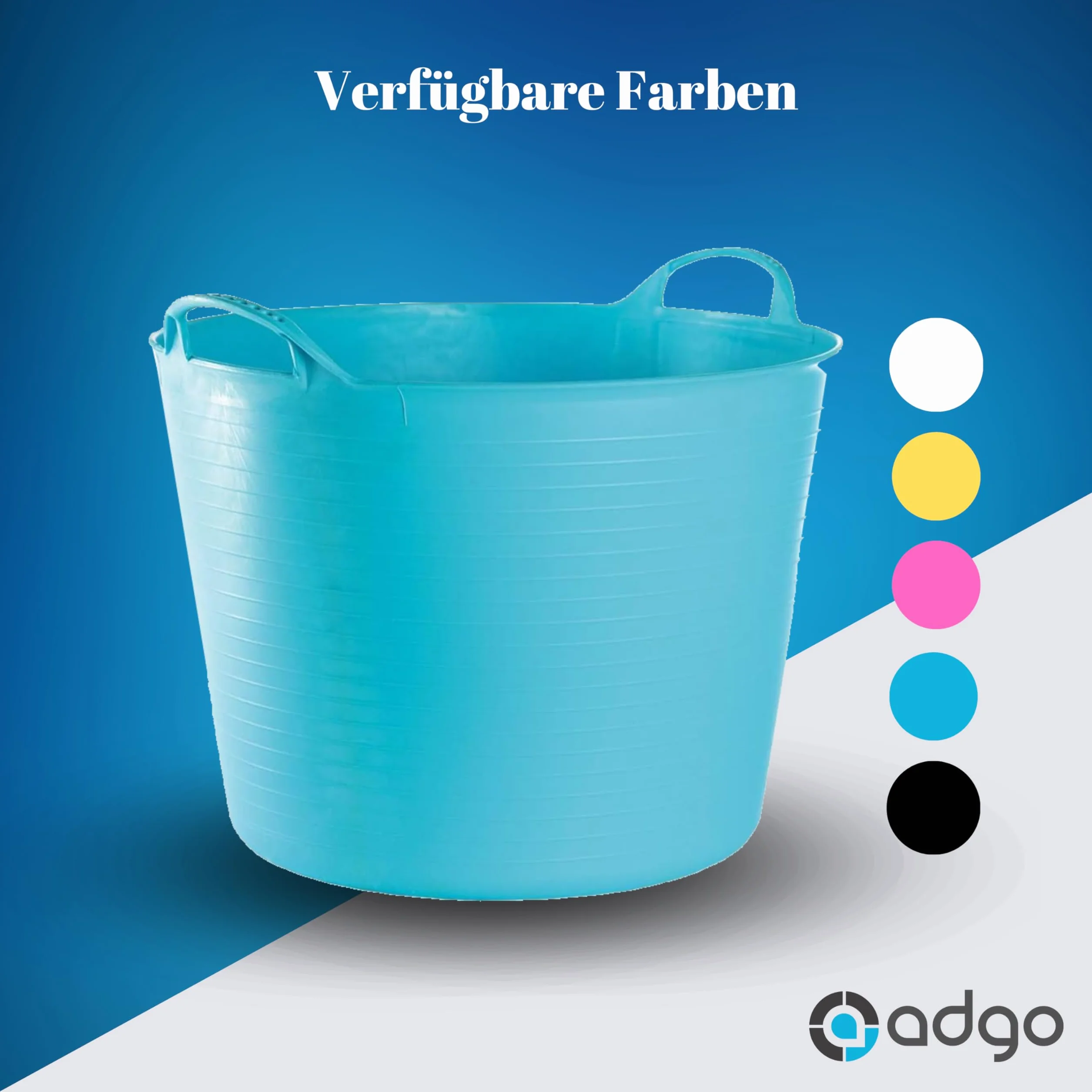 Container Bucket Basket Flexible Flexi Multifunctional, Ecurie, Jardin, Garage, Alimentation Animale, Stockage, Transport, Arrosage, Lavage, Résistance 120 kg, 44x33x35cm 42L Turquoise