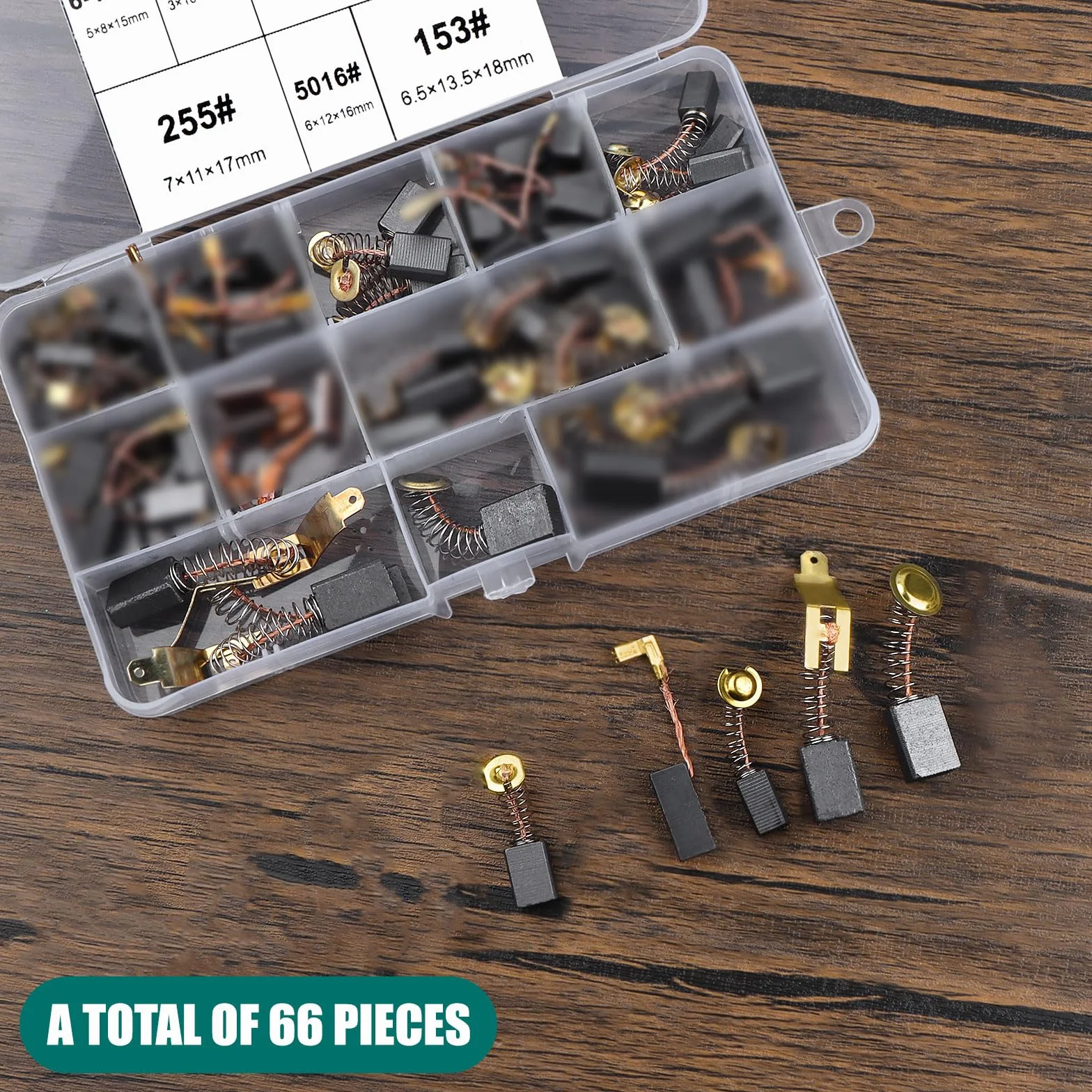 MAKITA Balais de Charbon 62 Pièces Brosses de Carbone pour Meuleuse Scies D'angle, 12 Tailles