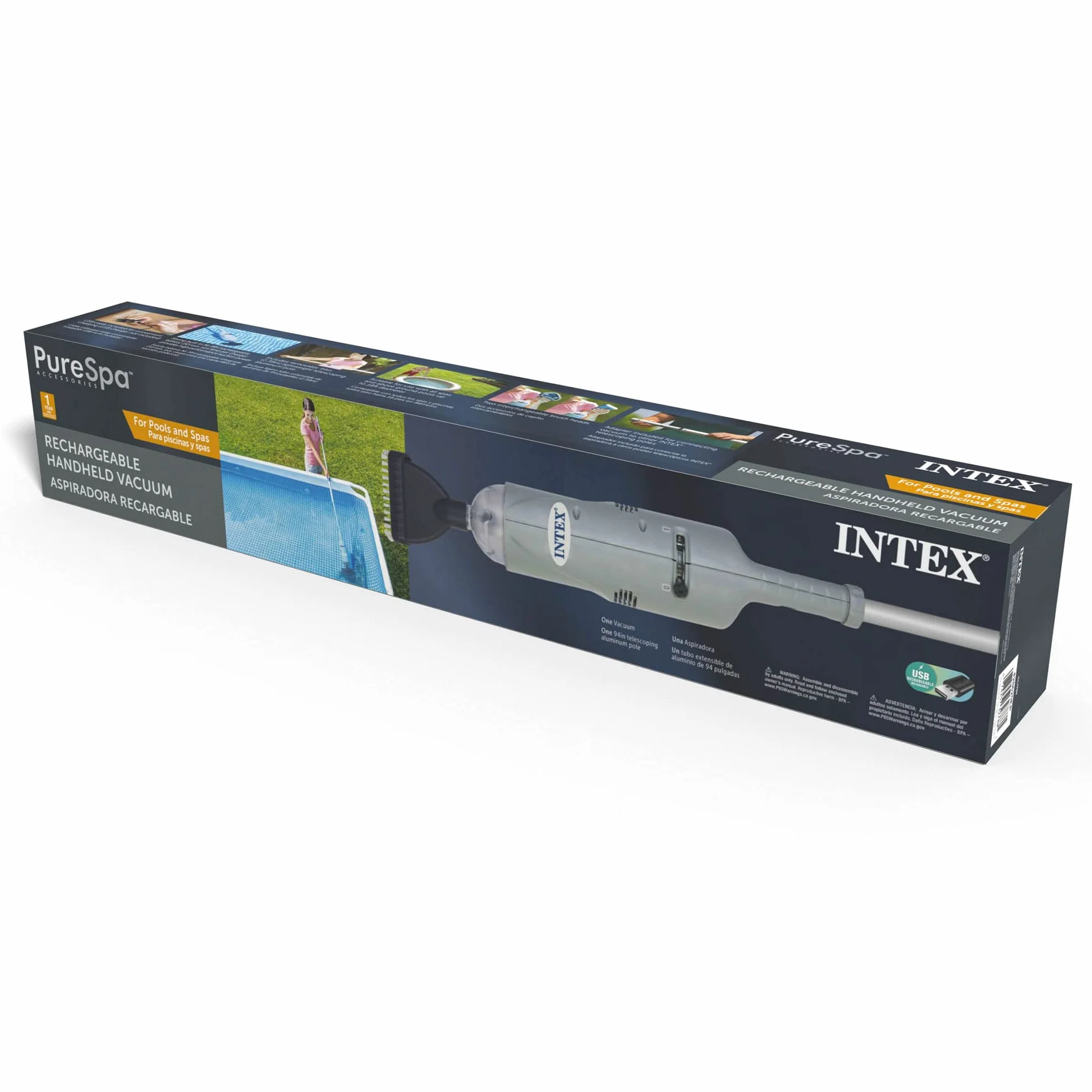 Intex 28620EP Aspirateur de piscine à main rechargeable Gris