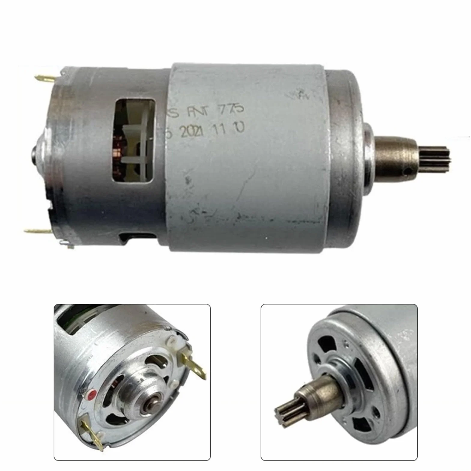 Moteur de perceuse 18 V 775 DC, moteur de rechange pour outils électriques argenté