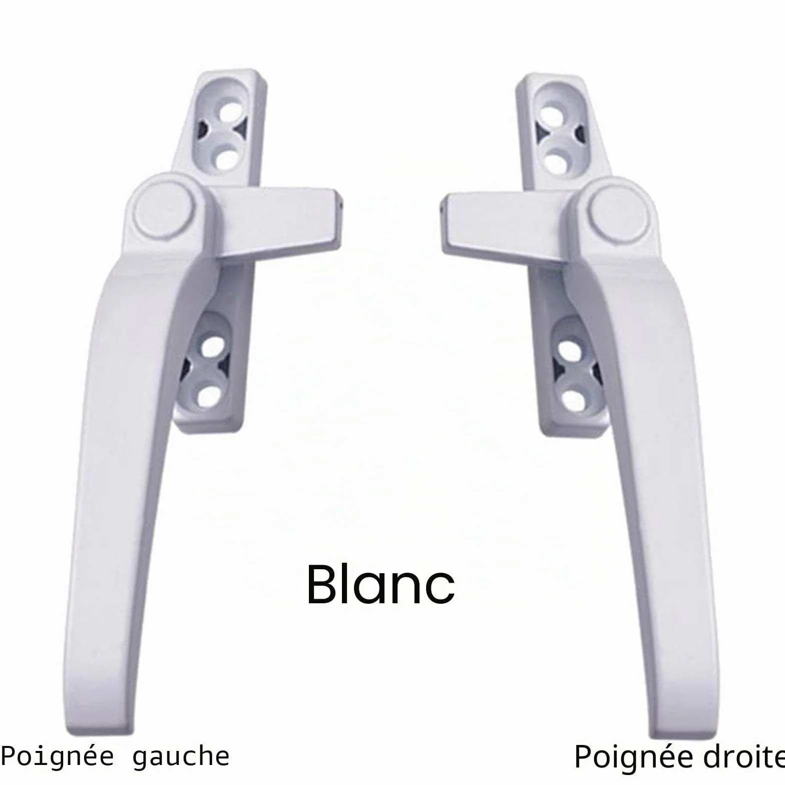 Poignée de fenêtre universelle en alliage d'aluminium avec serrures pour double vitrage, porte à bascule, sécurité - Barre droite blanche