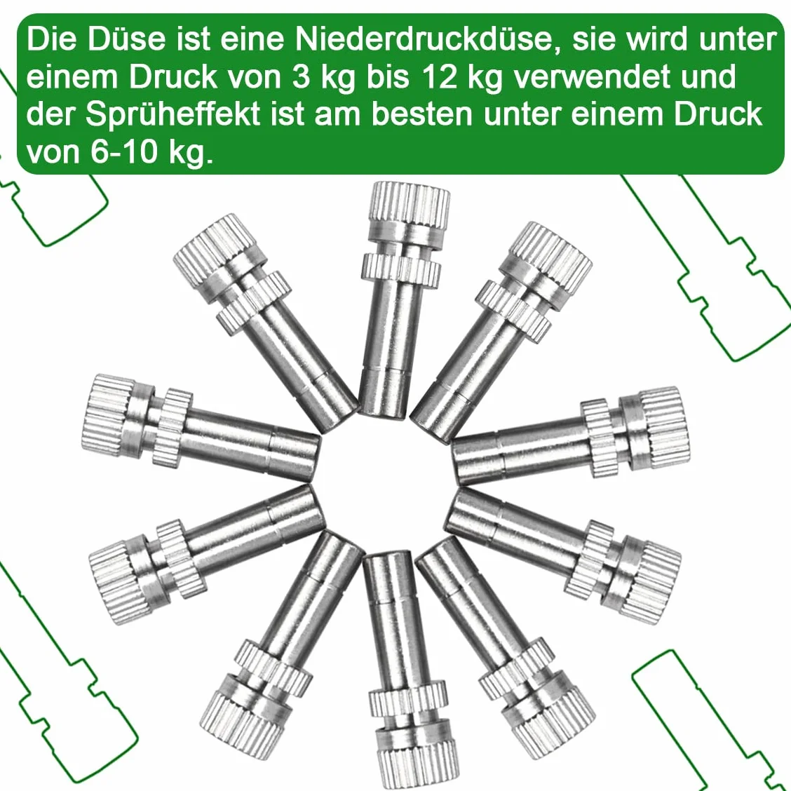 ATOPLEE 10pcs Laiton Basse Pression brumisation pour Système de Refroidissement Buses Humidification Pulvérisateur (0.2mm)