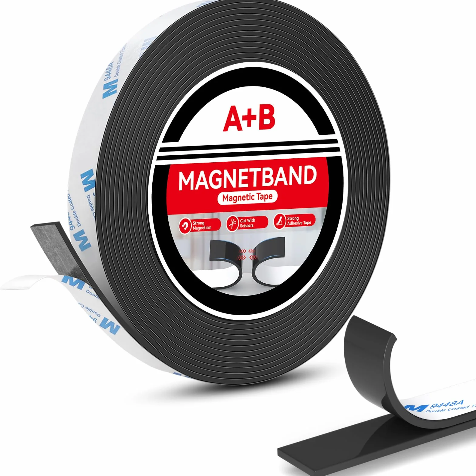 Bande Magnétique Adhesive A+B Autocollante Aimantée 6m x 15mm pour Moustiquaires Rideaux DIY