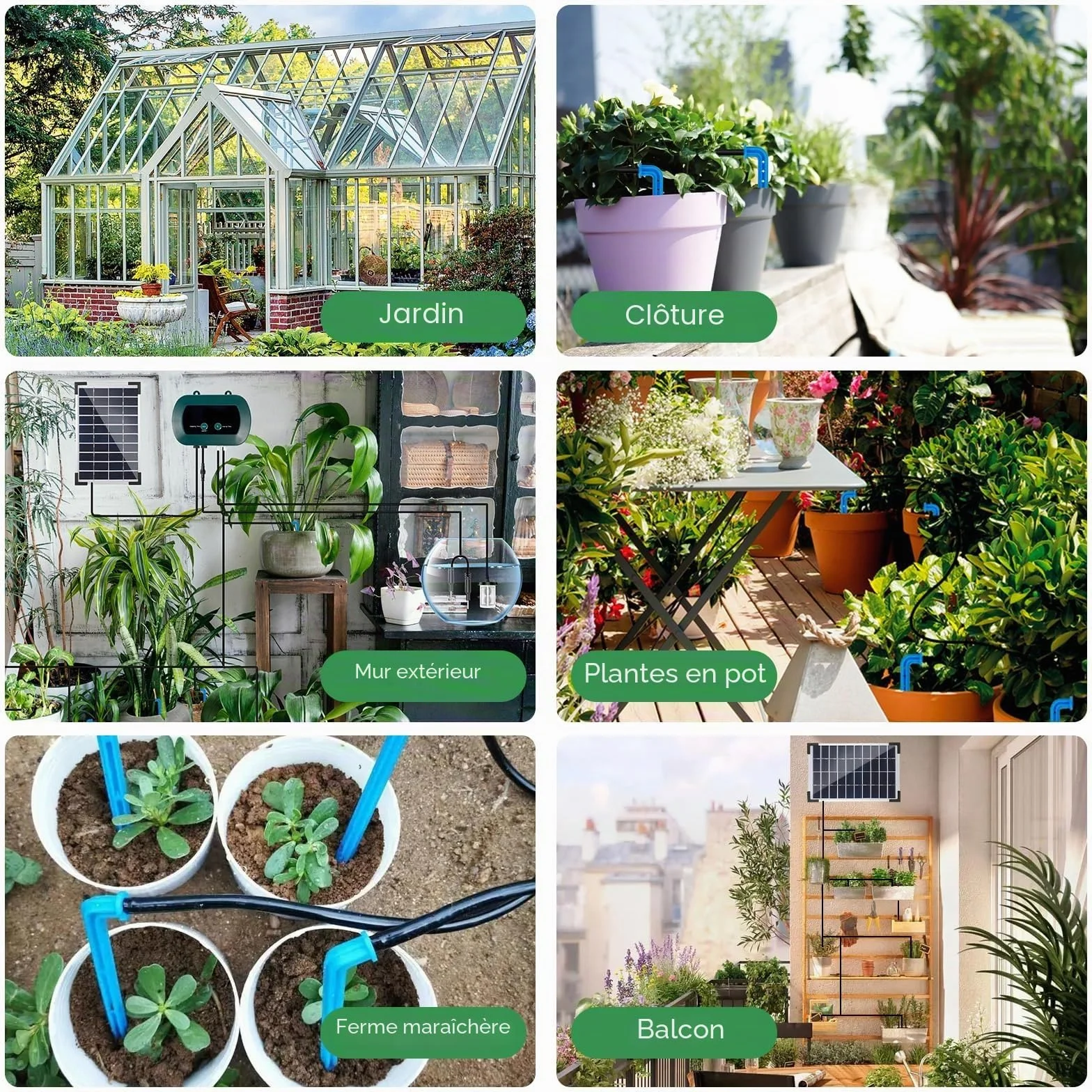 Kit Irrigation Goutte à Goutte Automatique Solaire avec Minuterie Tuyau 35M Jardin