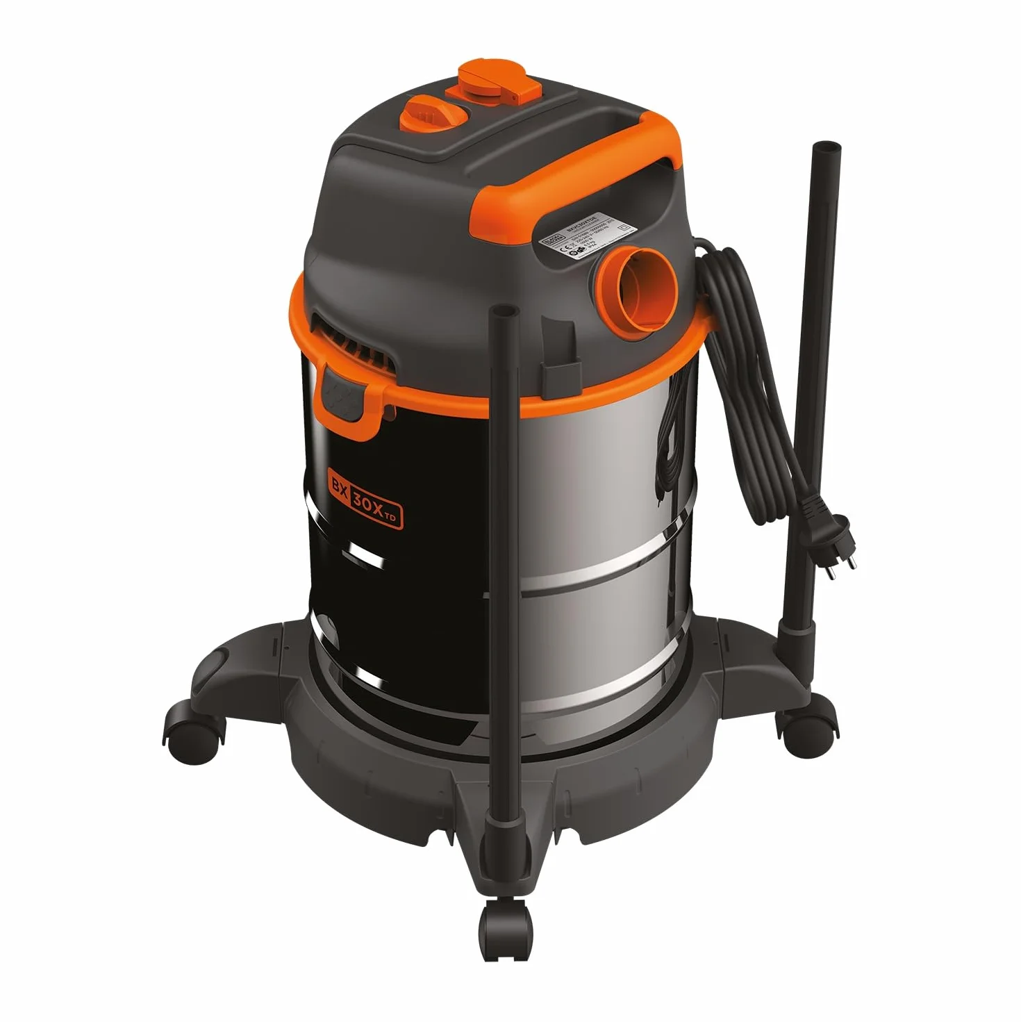 BLACK+DECKER Aspirateur Solides et Liquides BXVC30XTDE 1600 W 30 litres