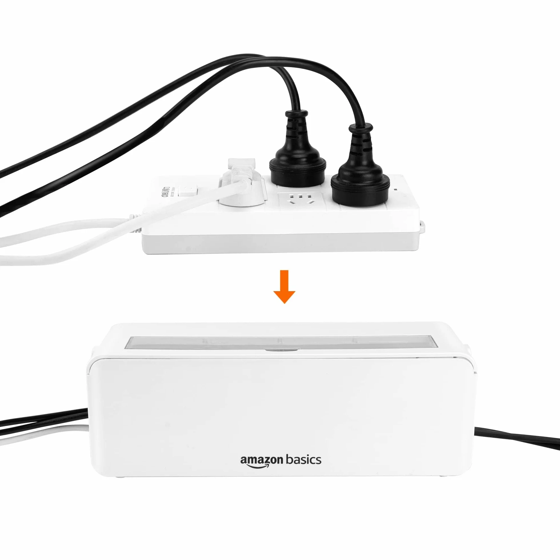 Amazon Basics Boîte de rangement pour câbles Grande blanc