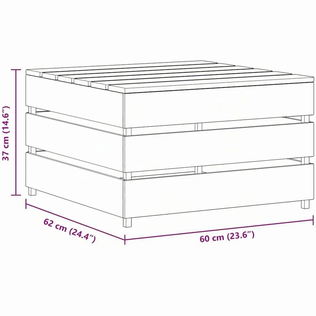 vidaXL 2X Bois de Pin Imprégné Tables Palette de Jardin Repose-Pieds de Patio Meubles de Terrasse Meubles de Jardin Tabourets d'Extérieur