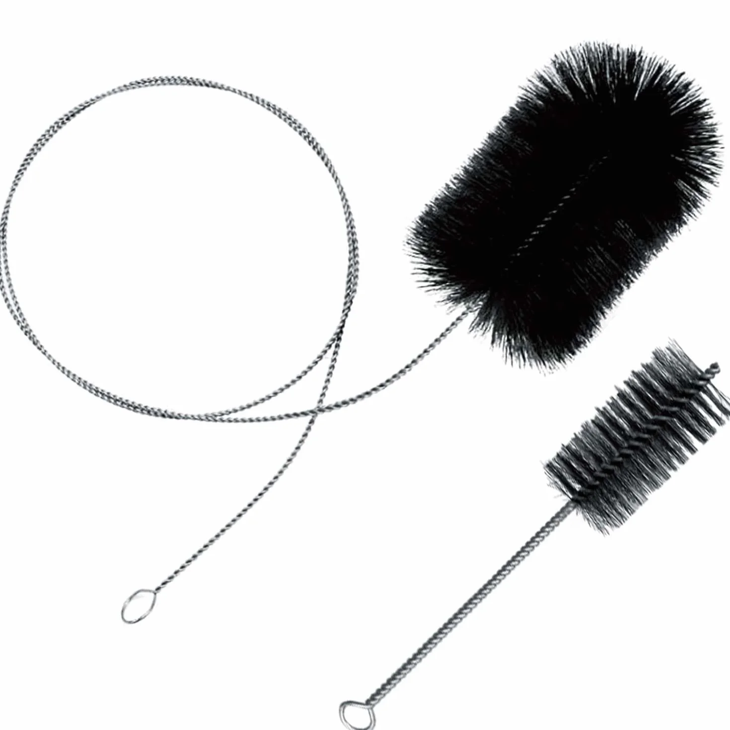 Lot de 2 Brosses pour Conduit de Poêle, Brosse de Nettoyage en Fil d'Acier, Kit Nettoyage Gaine Souple VMC