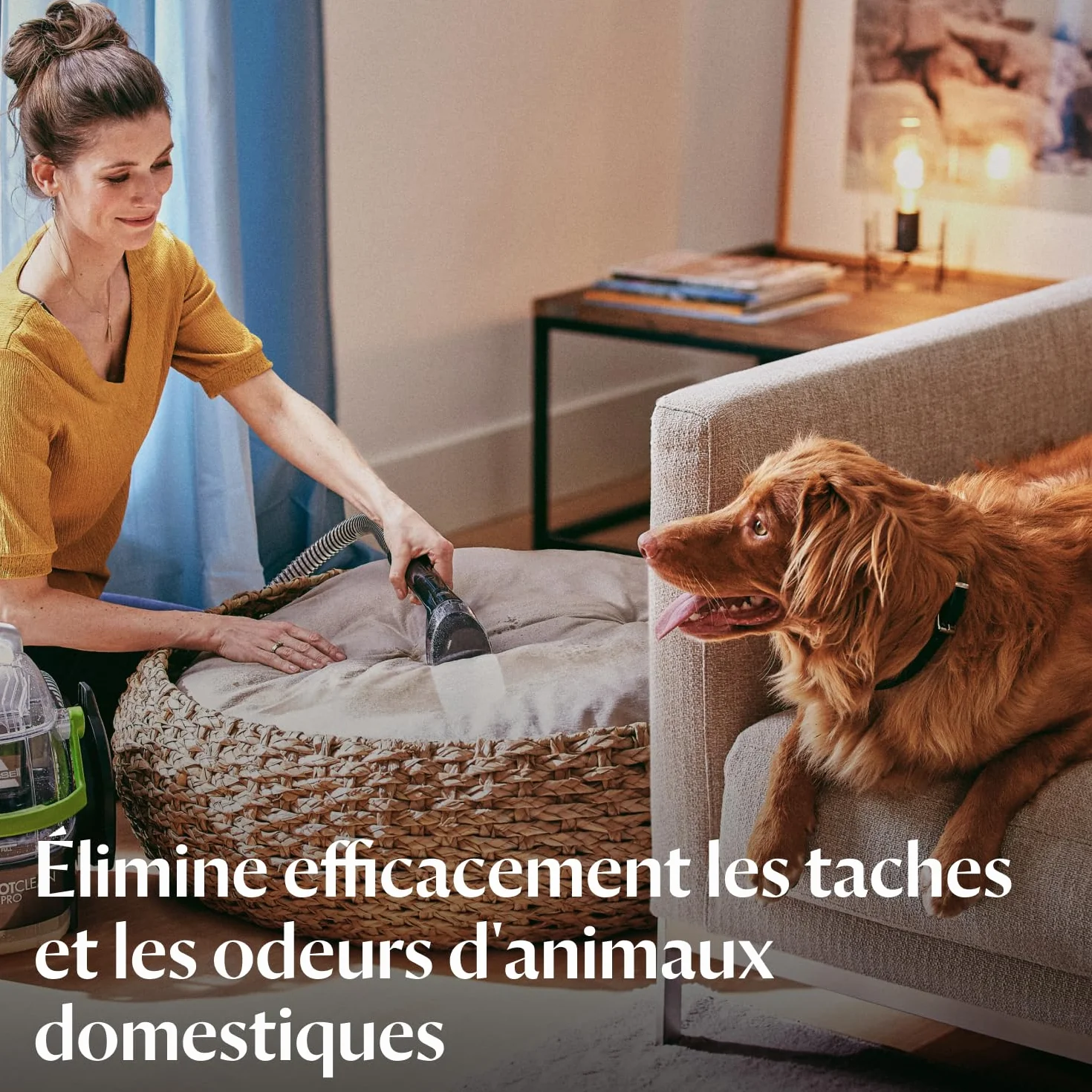 BISSELL SpotClean Pet Pro 15585, Shampouineuse Canapé 750W, Nettoyeur Tapis Moquettes Meubles Tissus Voiture