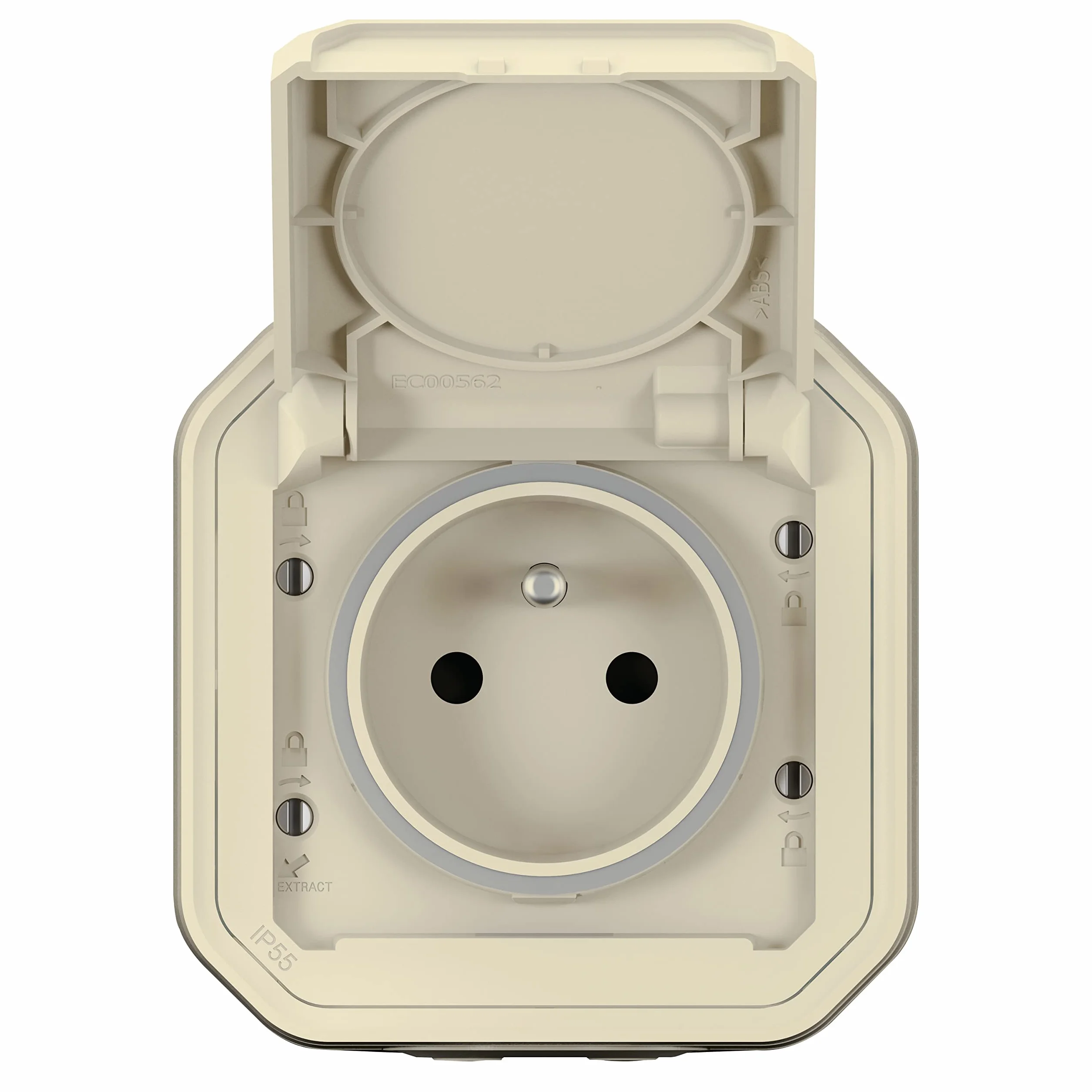 Legrand Prise Etanche IP55 Plexo 2P+T 16A avec Volet Pose Apparente Fabriqué France Sable
