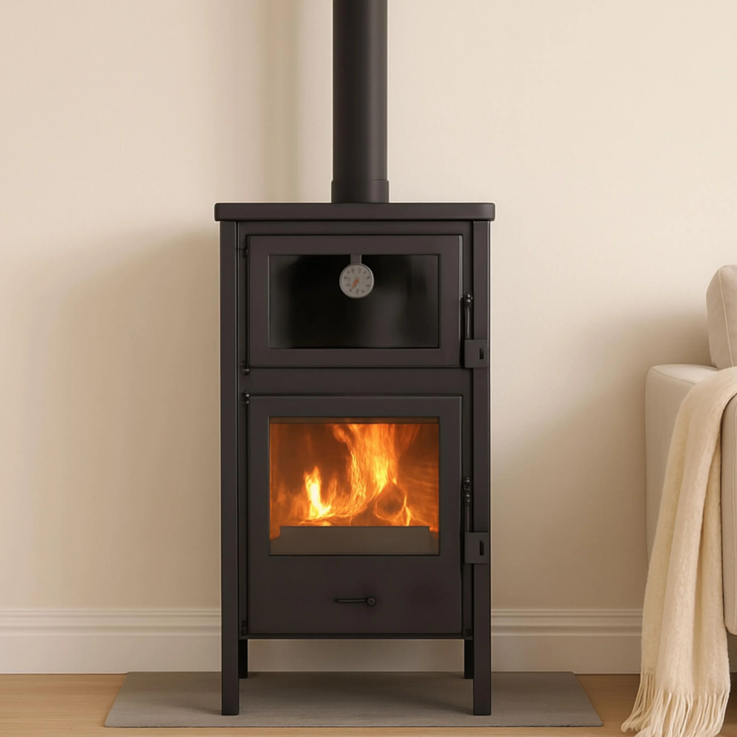 Poêle à Bois EIDER BIOMASA Quartz 12,4 kW 89 x 47 x 52 cm Fonte Classe A