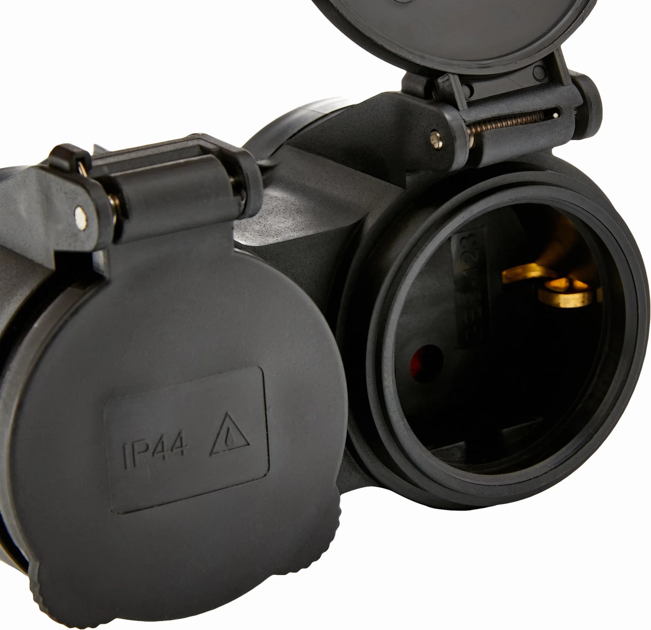 Electraline Adaptateur d'extérieur 2 prises Schuko IP44 noir