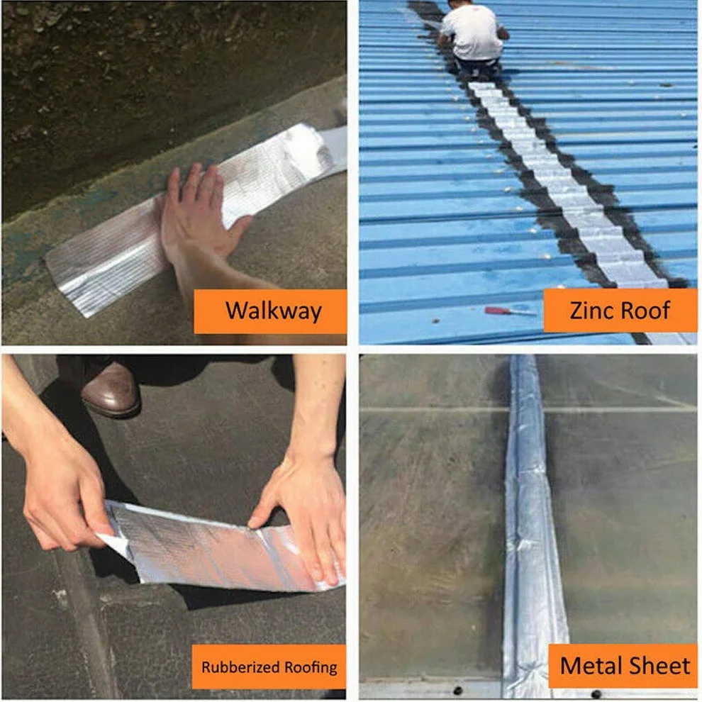 Ruban super étanche en caoutchouc butyle aluminium 1.2mm*50mm*5m pour fuite de toit