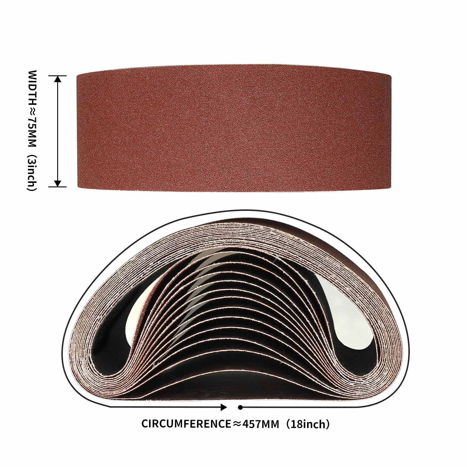 Bande Abrasive 75X457 mm 40/60 80/120/180/240/320/400 Bande de Ponceuse pour Bois 14 Pièces