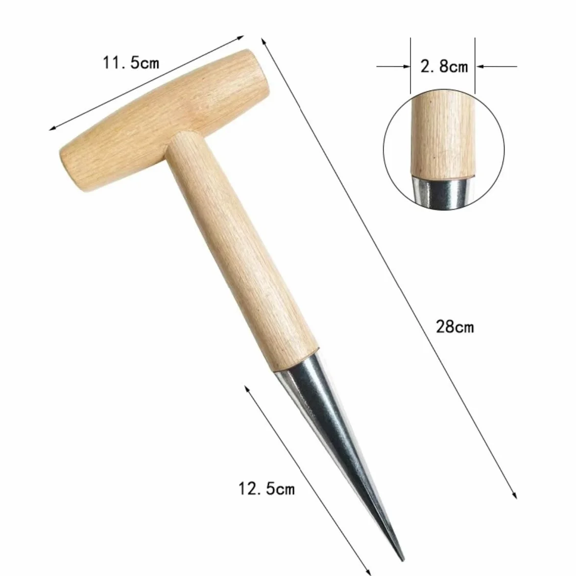 Plantoir à bulbes avec Pointe en INOX,Plantoir à Main Traditionnel,Outil de Perforation de Jardin,plantoir à Main en Acier Inoxydable avec Manche de 28 cm Plantoir,semoir Pratique
