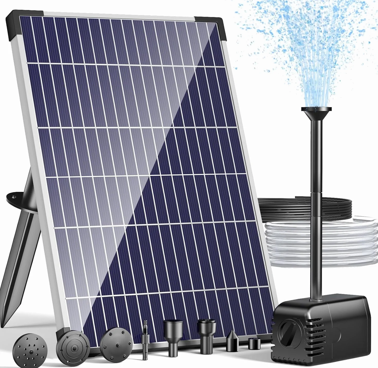 Pompe de bassin solaire extérieur 12 W avec tuyau 2 m câble 5 m fontaine solaire