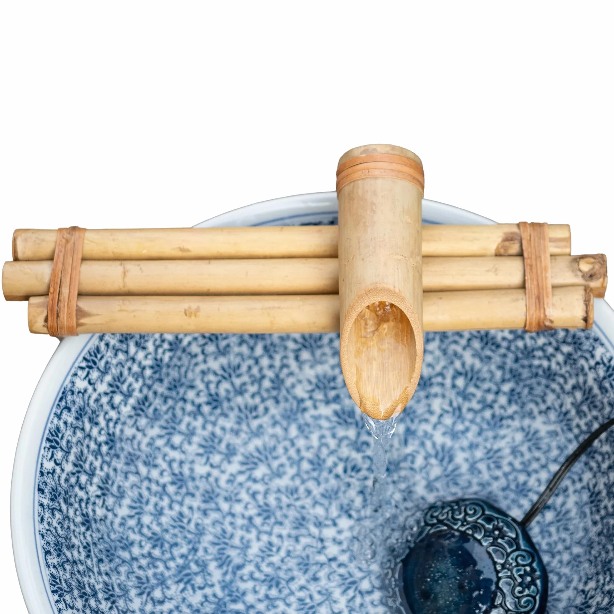 Kit Fontaine à Eau Zen Bamboo - Fontaine Trois Bras 30 cm Résistant aux Fissures pour Oasis DIY